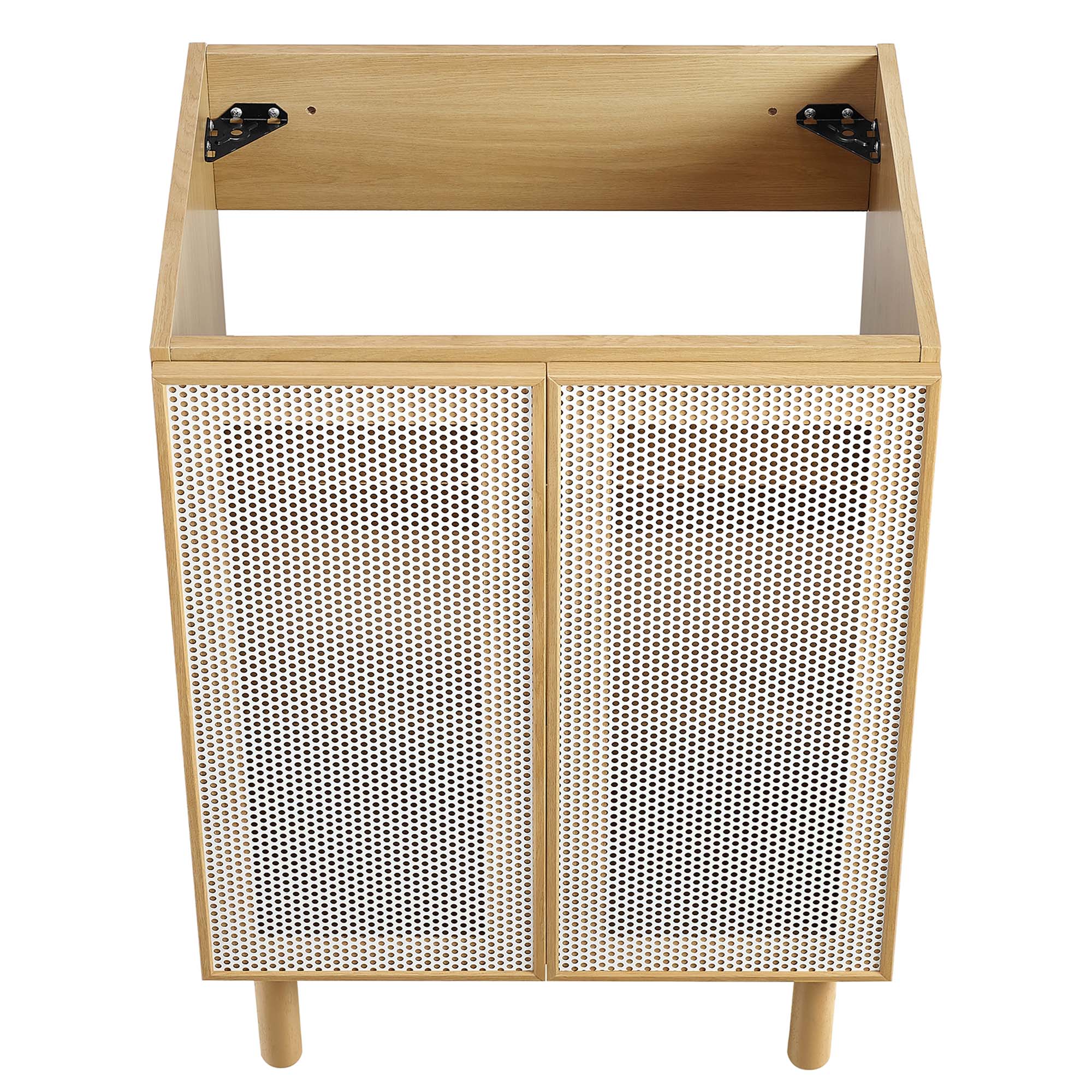 Calla 24" Perforated Metal Bathroom Vanity Cabinet (Sink Basin Not Included), Oak