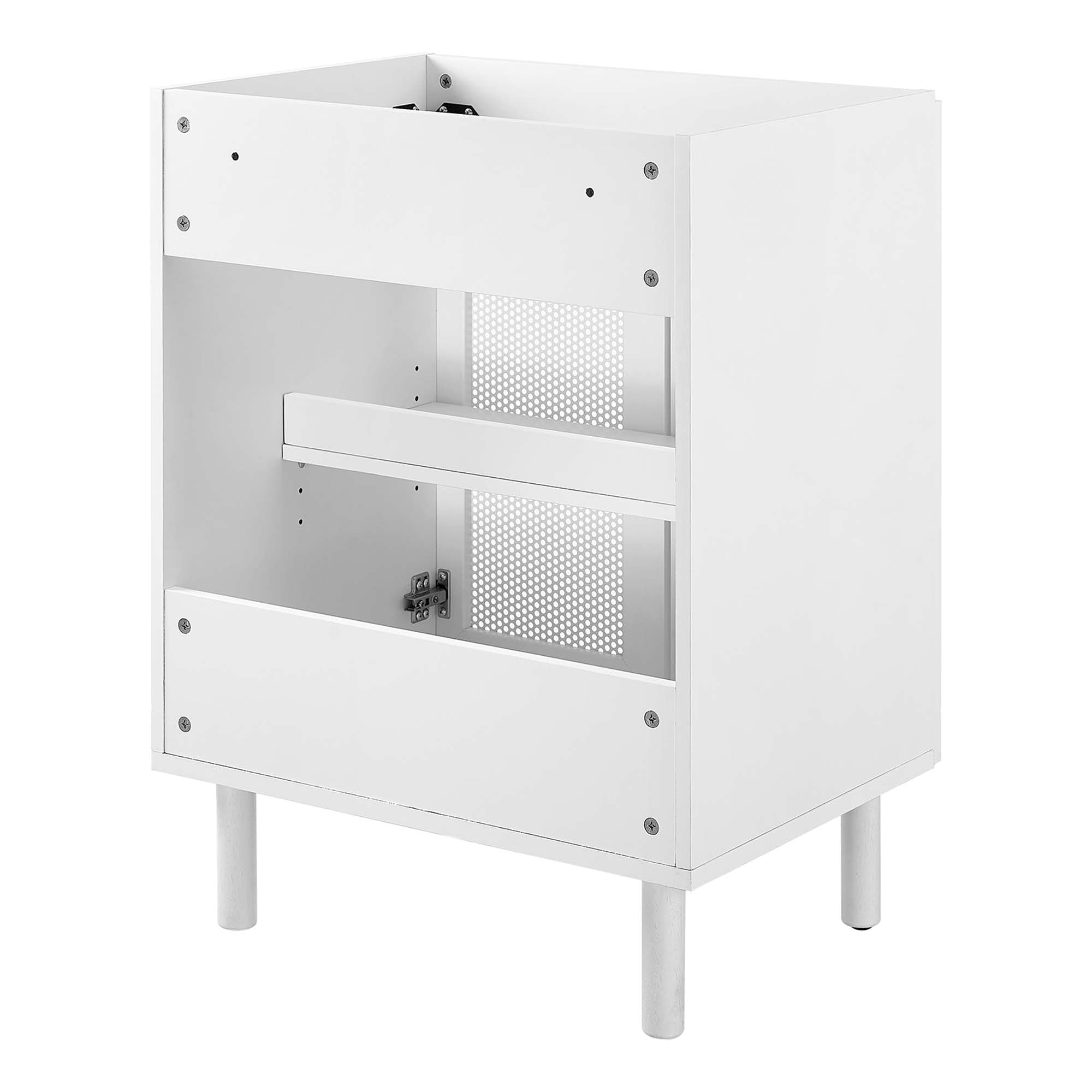 Calla 24" Perforated Metal Bathroom Vanity Cabinet (Sink Basin Not Included), White