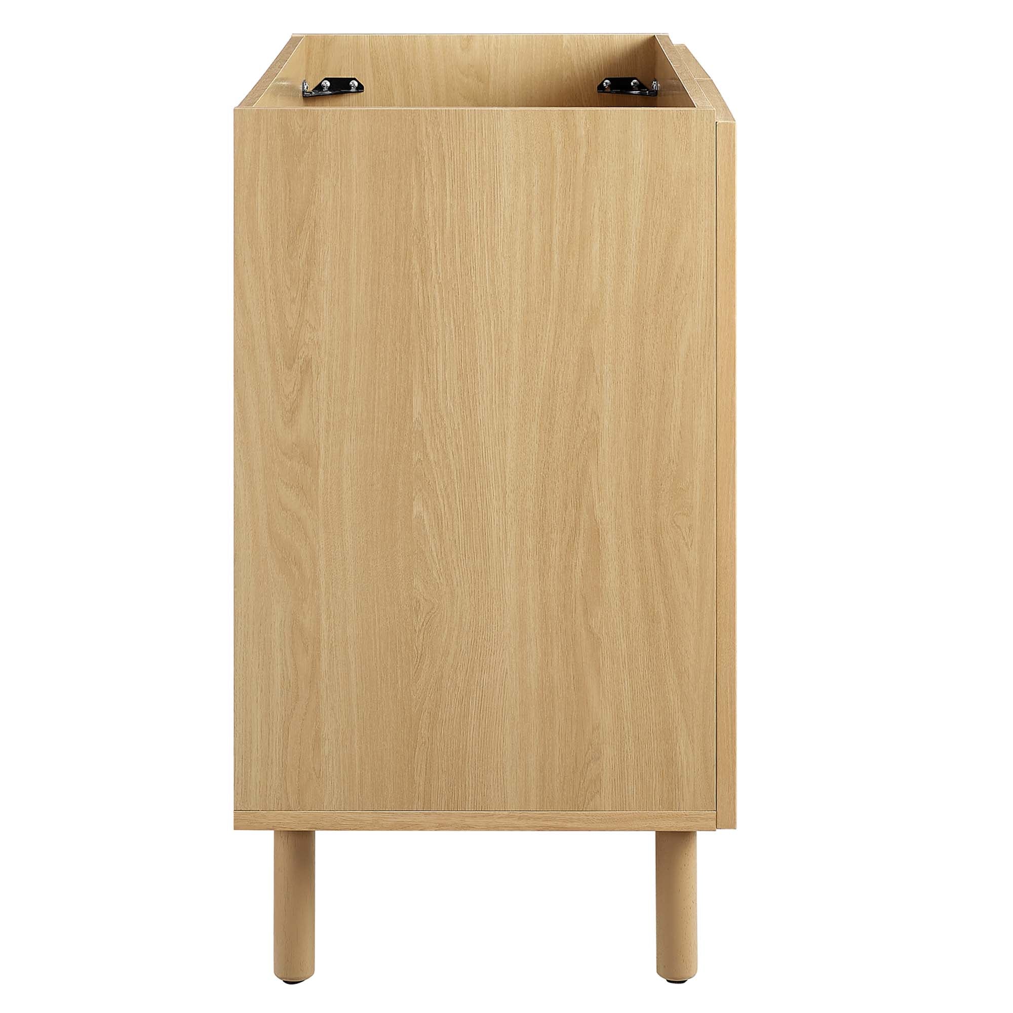 Calla 36" Perforated Metal Bathroom Vanity Cabinet (Sink Basin Not Included), Oak