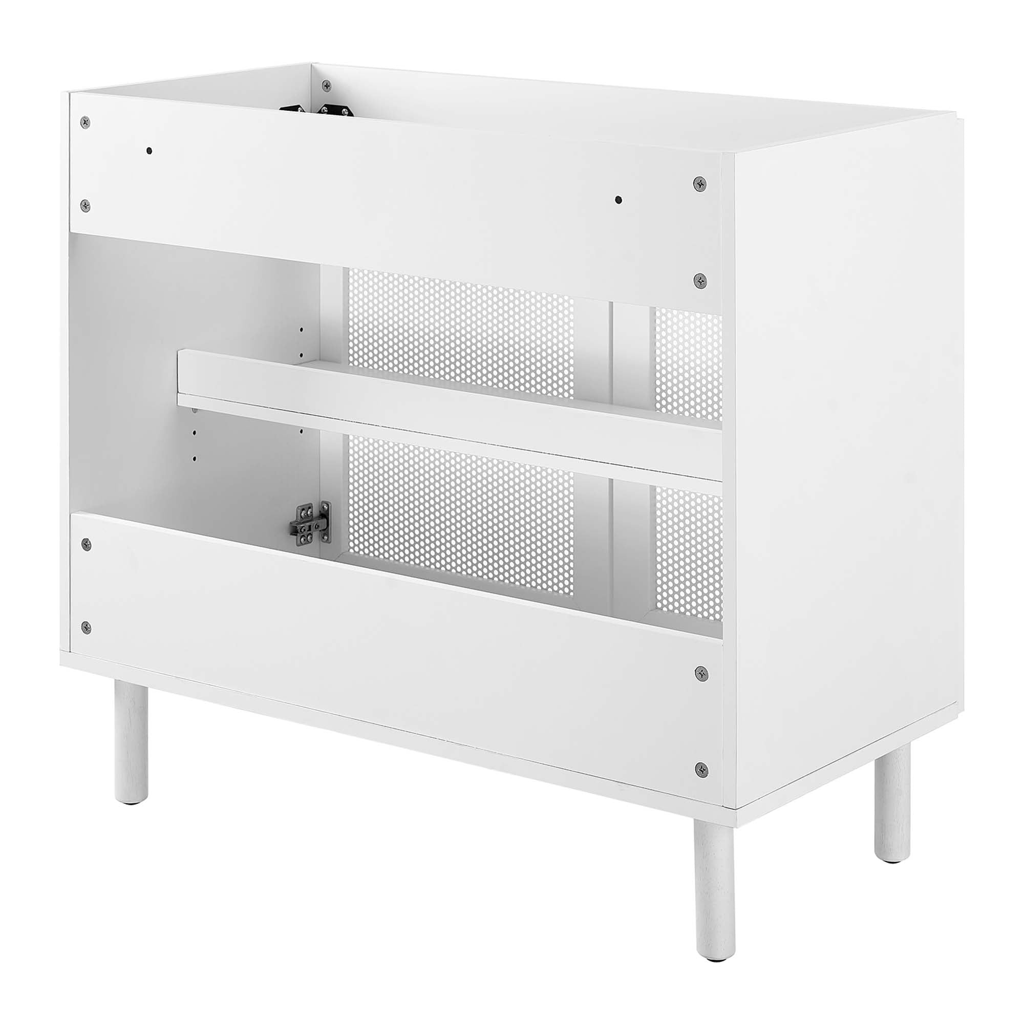 Calla 36" Perforated Metal Bathroom Vanity Cabinet (Sink Basin Not Included), White