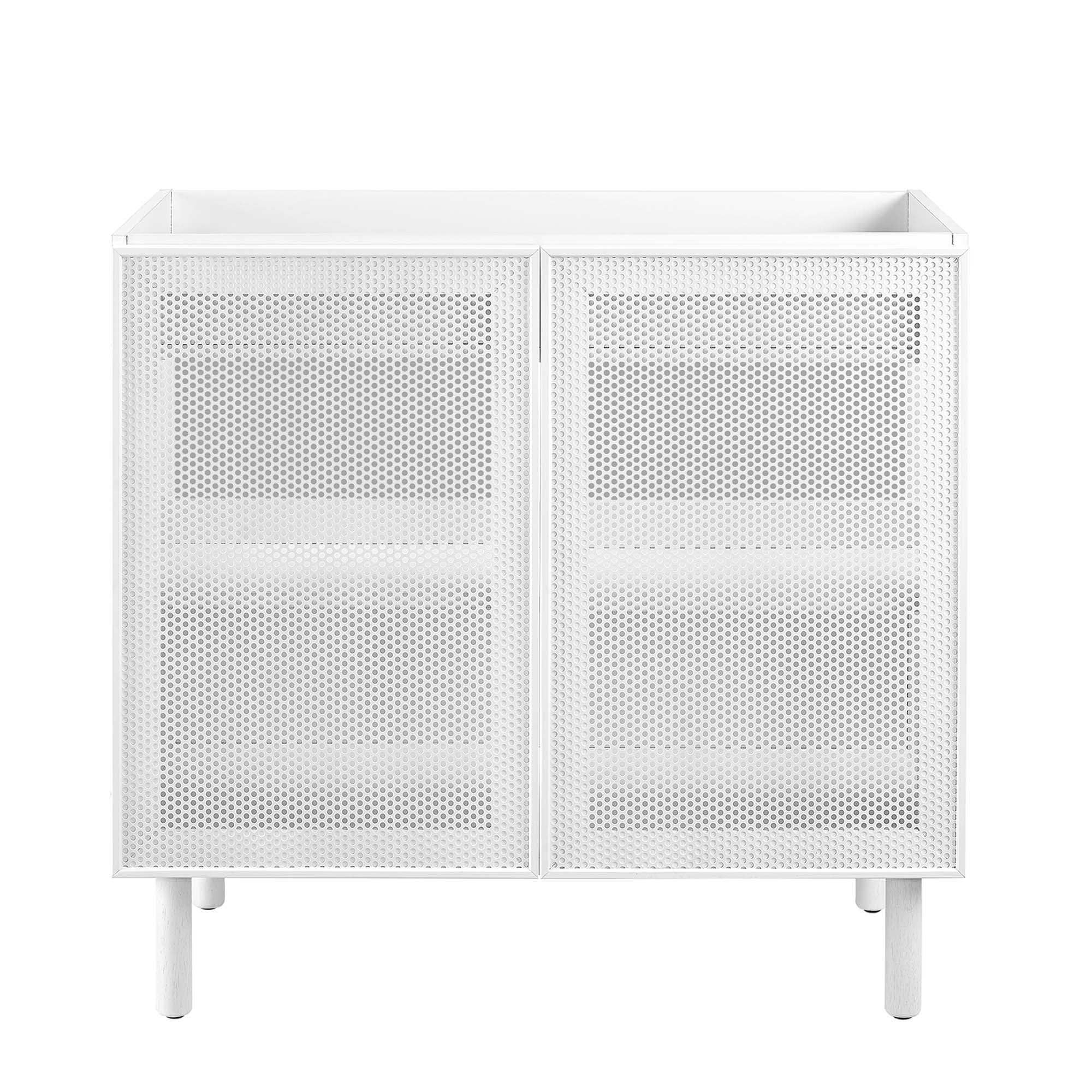 Calla 36" Perforated Metal Bathroom Vanity Cabinet (Sink Basin Not Included), White