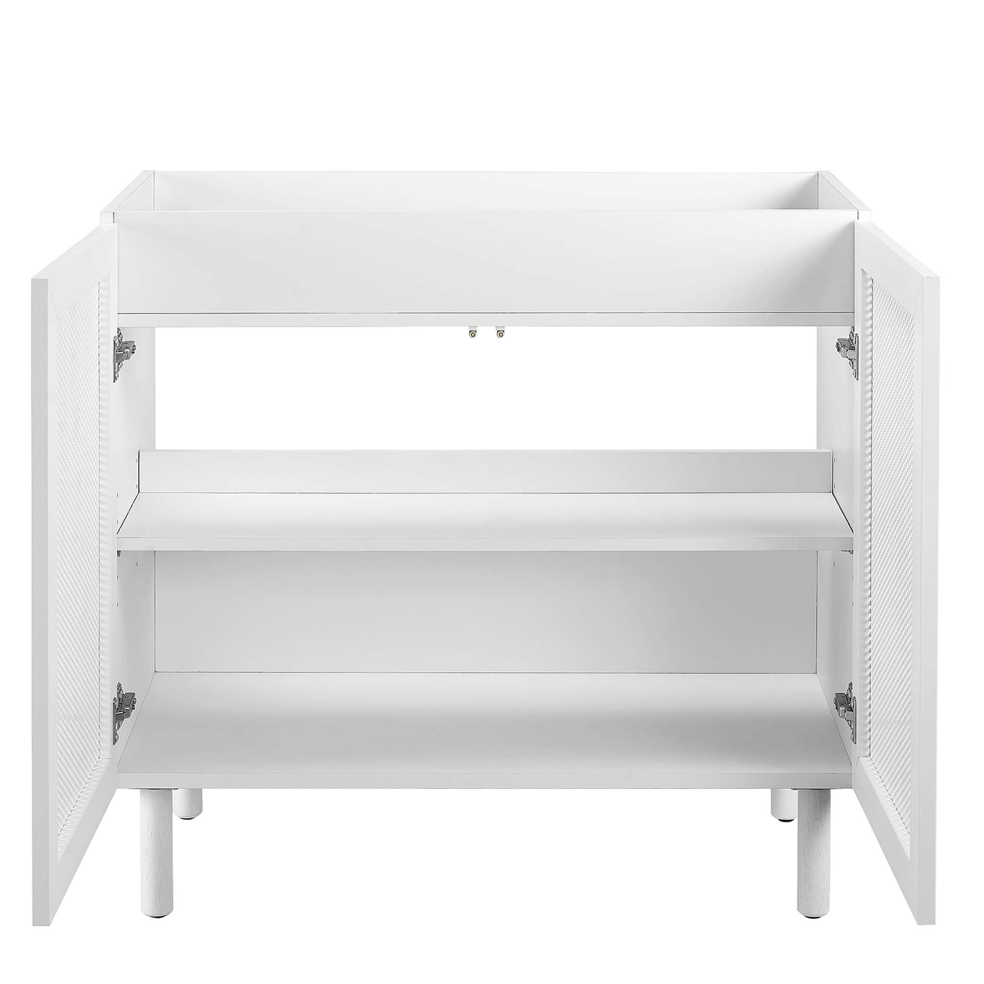Calla 36" Perforated Metal Bathroom Vanity Cabinet (Sink Basin Not Included), White