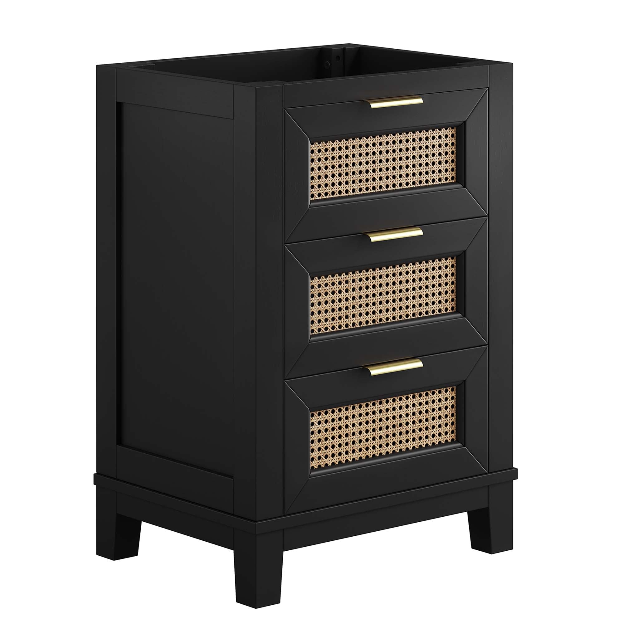 Dixie 24" Solid Wood Bathroom Vanity Cabinet (Sink Basin Not Included), Black