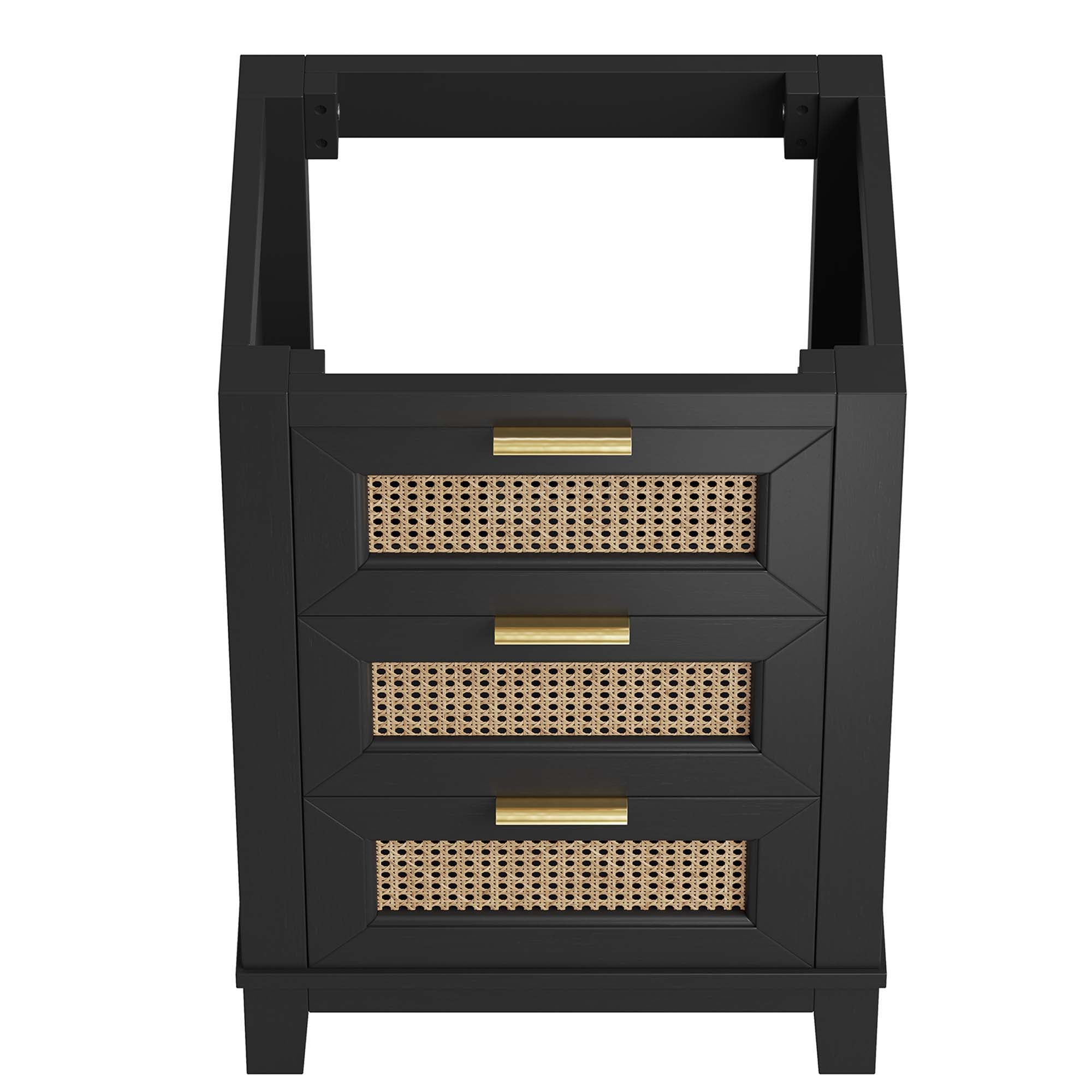 Dixie 24" Solid Wood Bathroom Vanity Cabinet (Sink Basin Not Included), Black