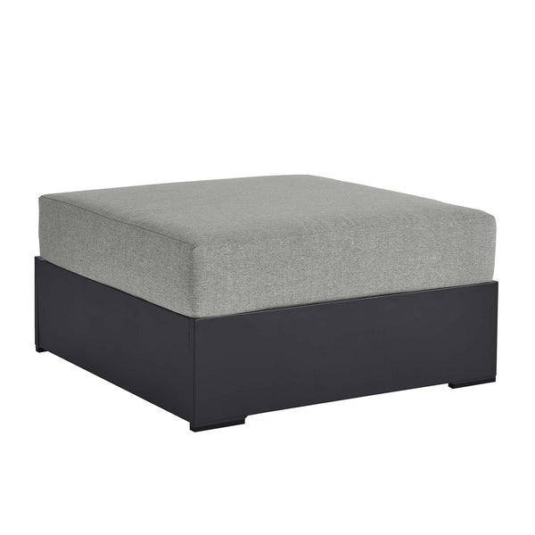 Tahoe Outdoor Patio Powder-Coated Aluminum Ottoman, Gray Gray