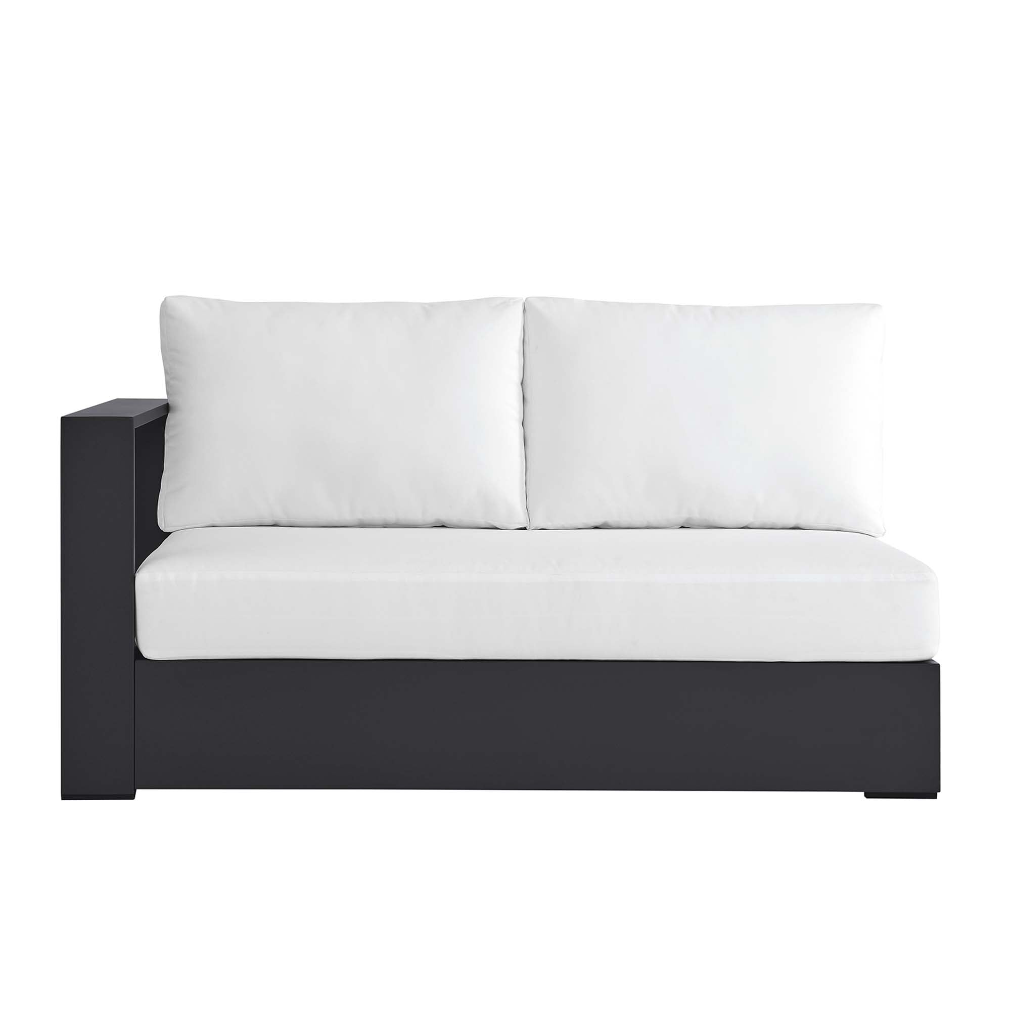Tahoe Outdoor Patio Powder-Coated Aluminum Modular Left-Facing Loveseat, Gray White