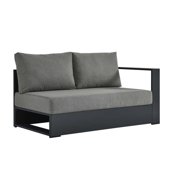 Tahoe Outdoor Patio Powder-Coated Aluminum Modular Right-Facing Loveseat, Gray Charcoal