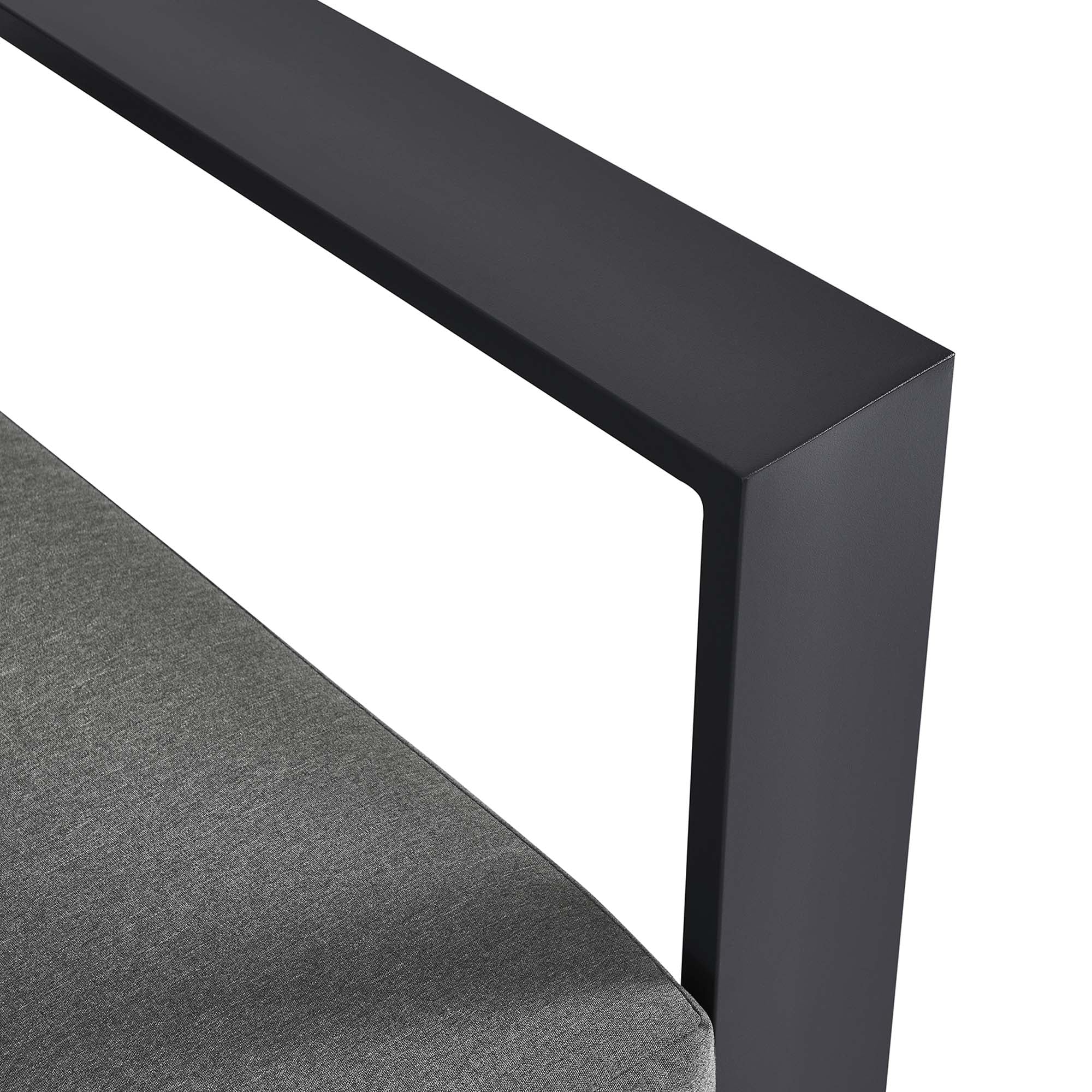 Tahoe Outdoor Patio Powder-Coated Aluminum Modular Right-Facing Loveseat, Gray Charcoal