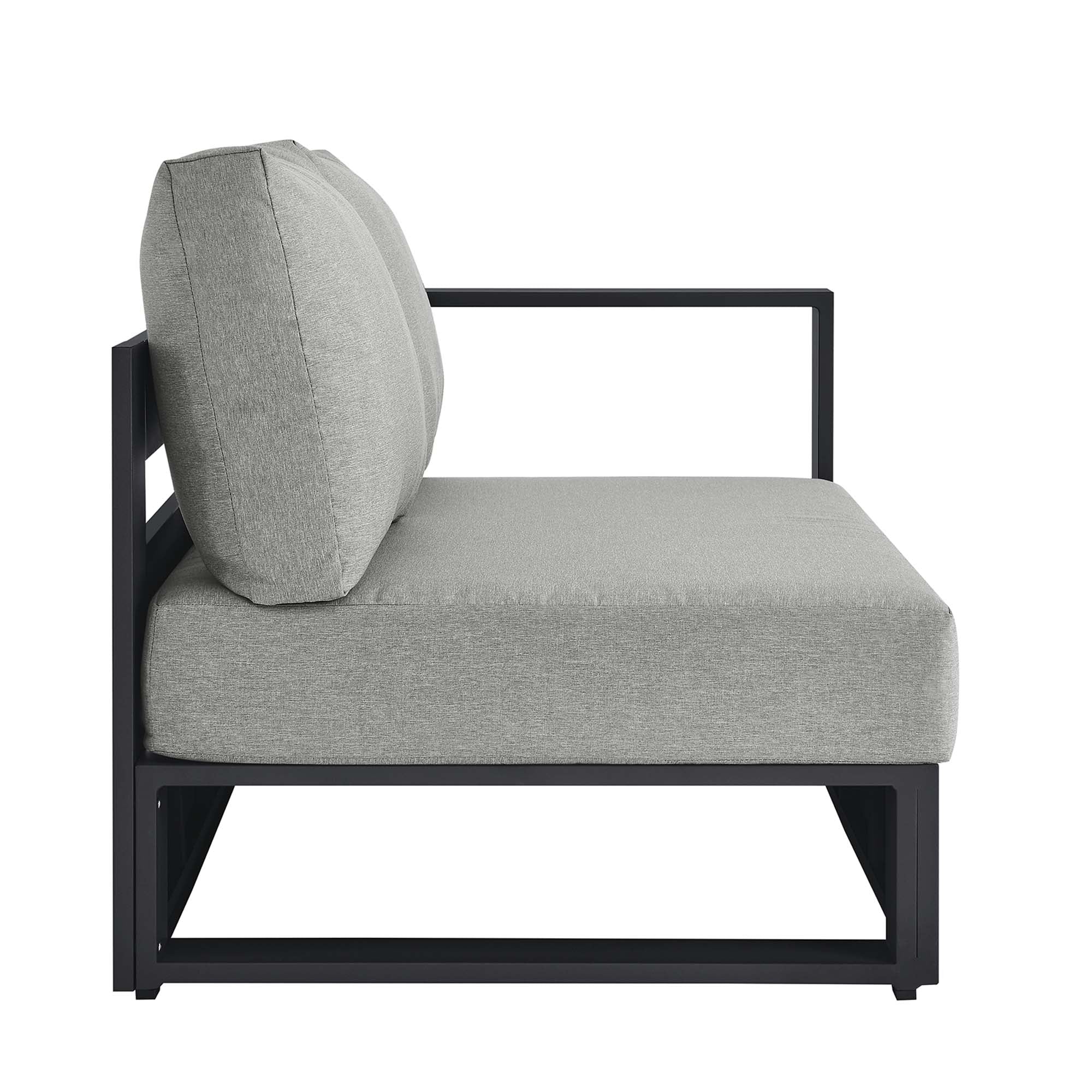 Tahoe Outdoor Patio Powder-Coated Aluminum Modular Right-Facing Loveseat, Gray Gray