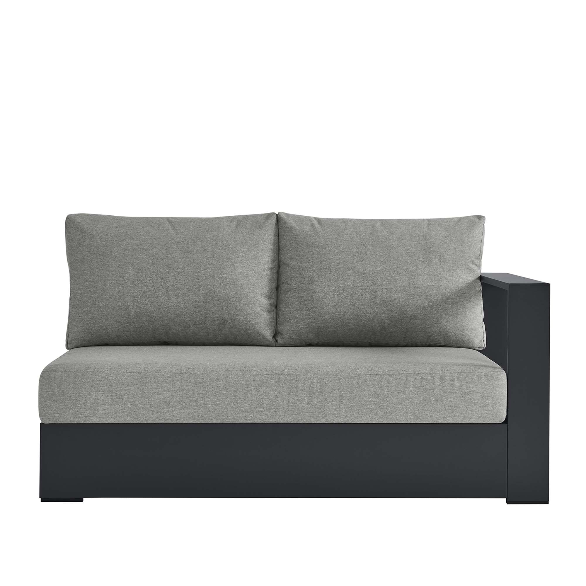 Tahoe Outdoor Patio Powder-Coated Aluminum Modular Right-Facing Loveseat, Gray Gray