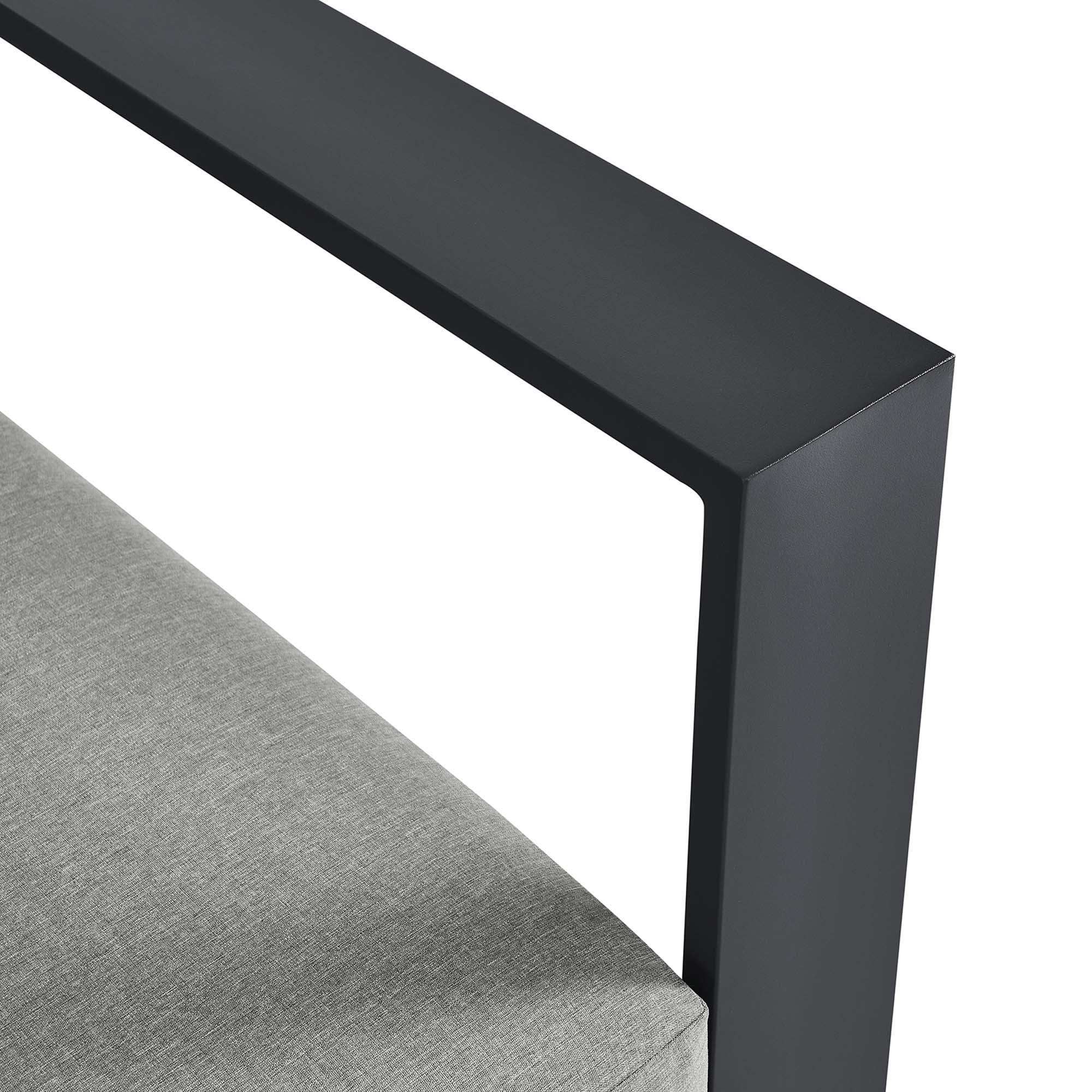 Tahoe Outdoor Patio Powder-Coated Aluminum Modular Right-Facing Loveseat, Gray Gray