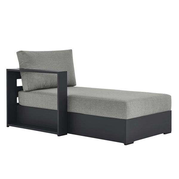 Tahoe Outdoor Patio Powder-Coated Aluminum Modular Left-Facing Chaise Lounge, Gray Gray