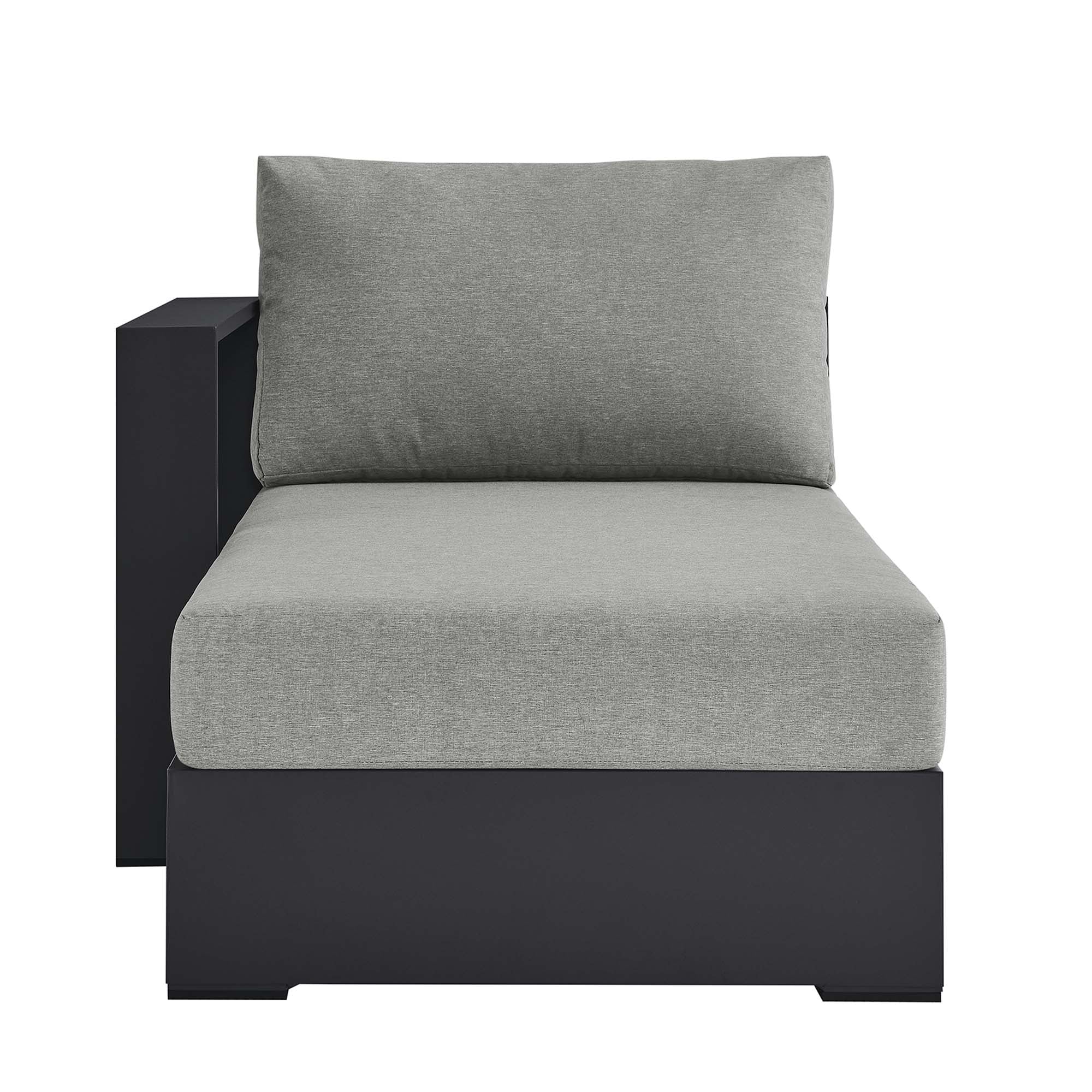 Tahoe Outdoor Patio Powder-Coated Aluminum Modular Left-Facing Chaise Lounge, Gray Gray
