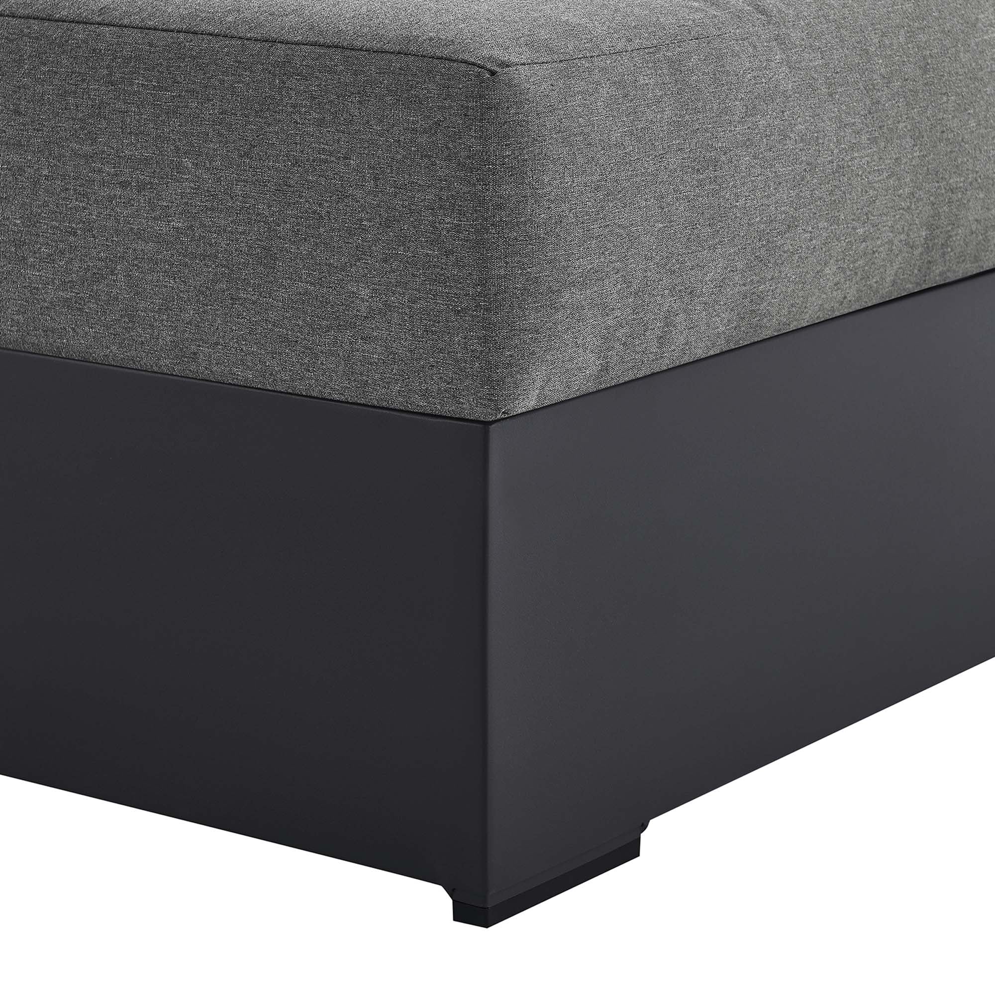 Tahoe Outdoor Patio Powder-Coated Aluminum Modular Right-Facing Chaise Lounge, Gray Charcoal