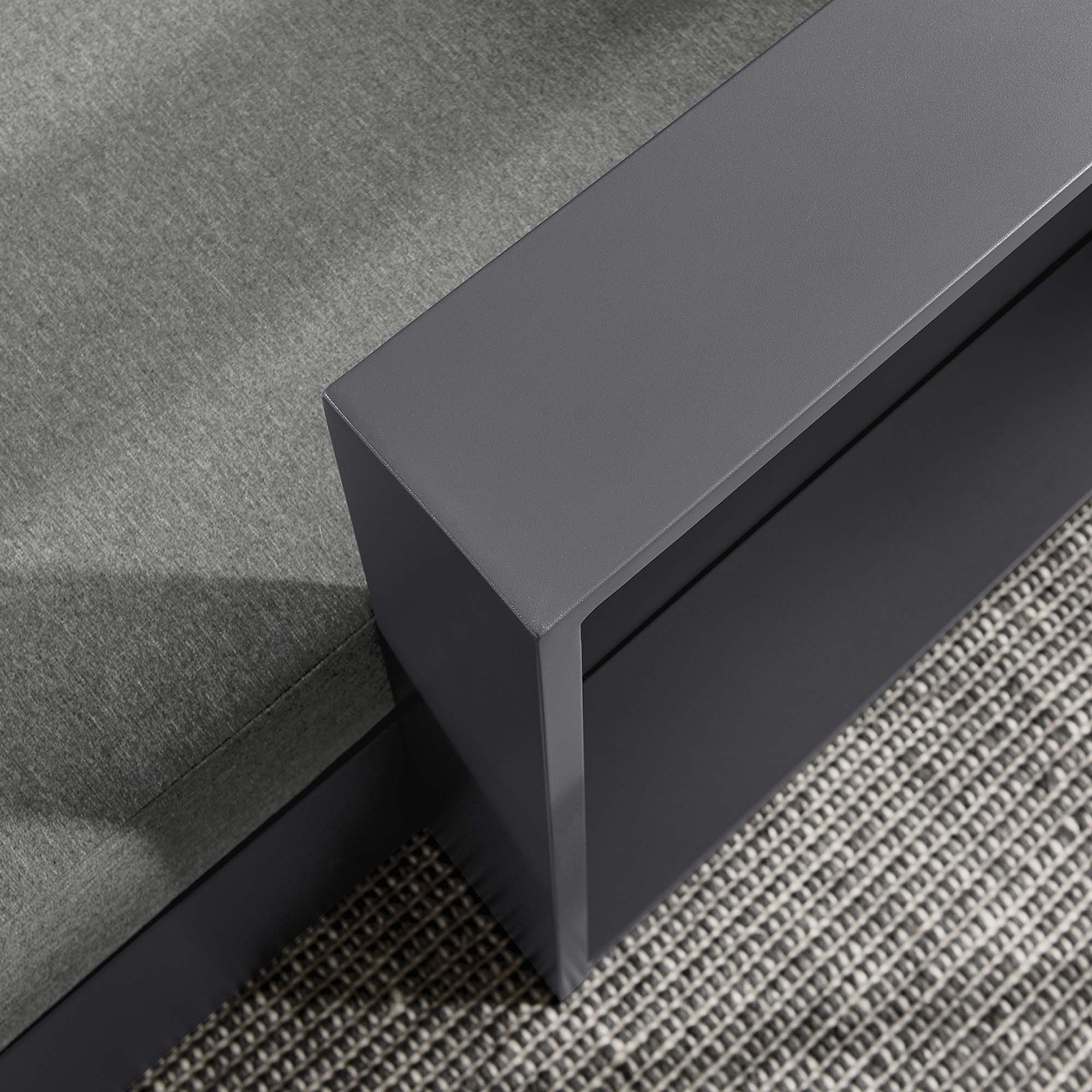 Tahoe Outdoor Patio Powder-Coated Aluminum Modular Right-Facing Chaise Lounge, Gray Charcoal