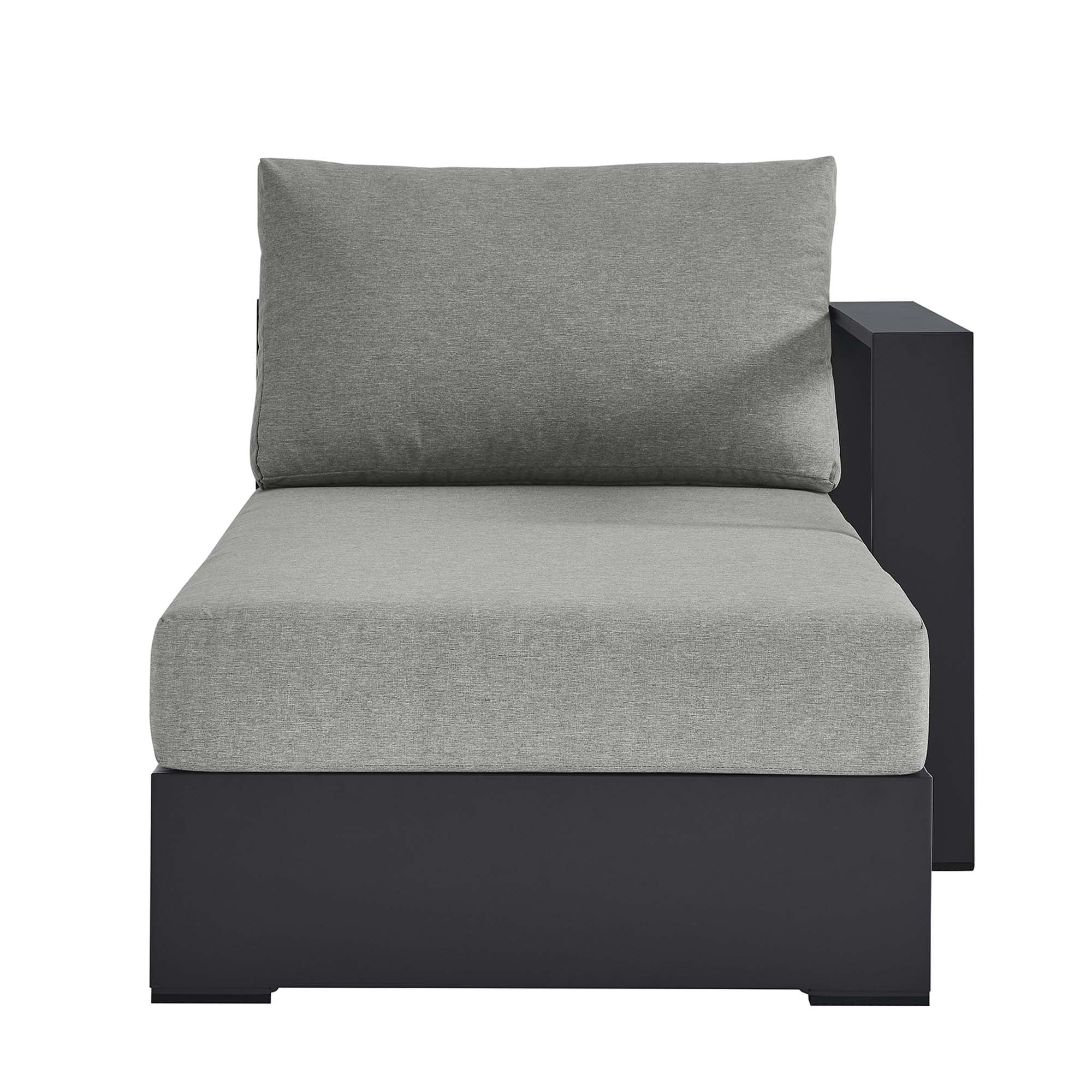 Tahoe Outdoor Patio Powder-Coated Aluminum Modular Right-Facing Chaise Lounge, Gray Gray