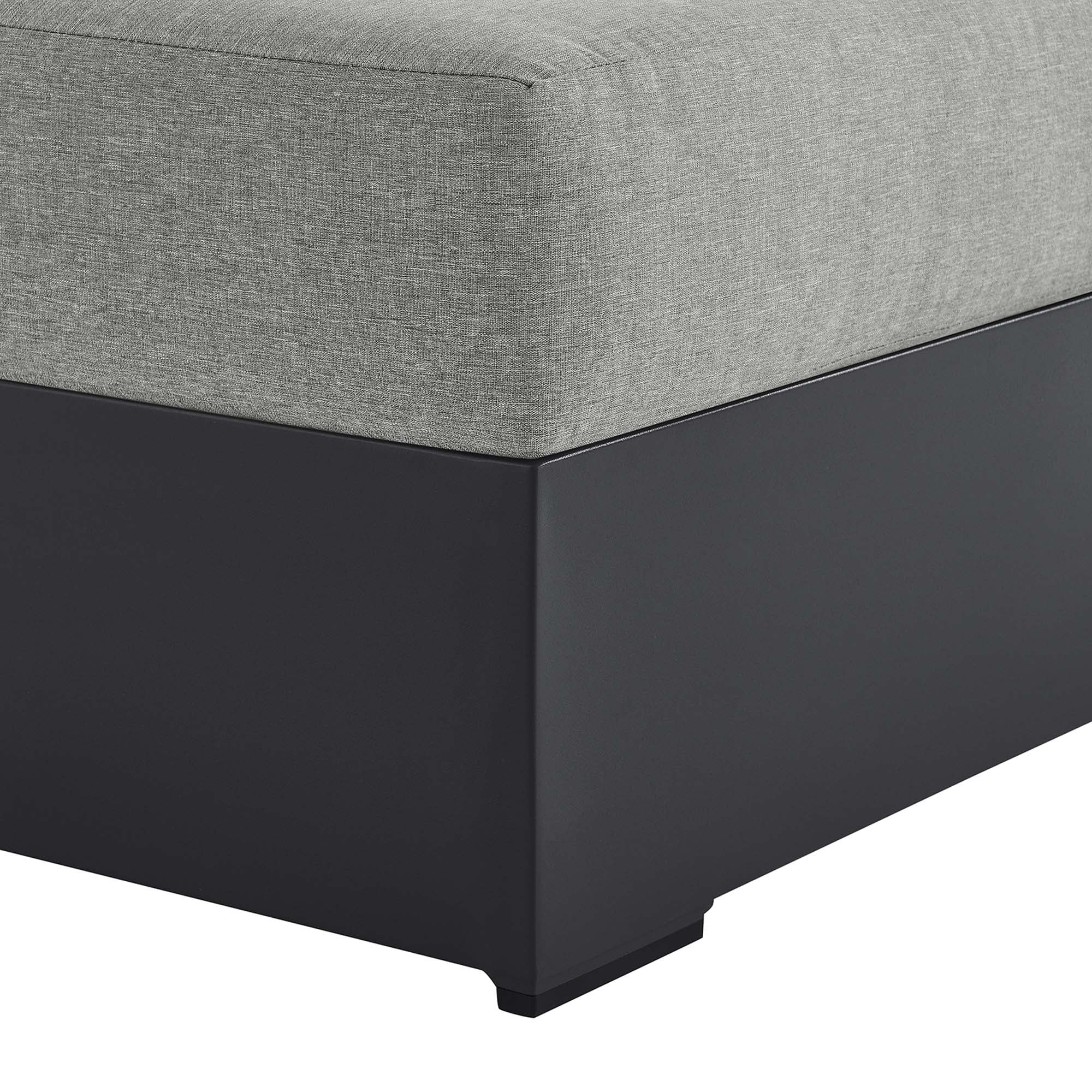 Tahoe Outdoor Patio Powder-Coated Aluminum Modular Right-Facing Chaise Lounge, Gray Gray