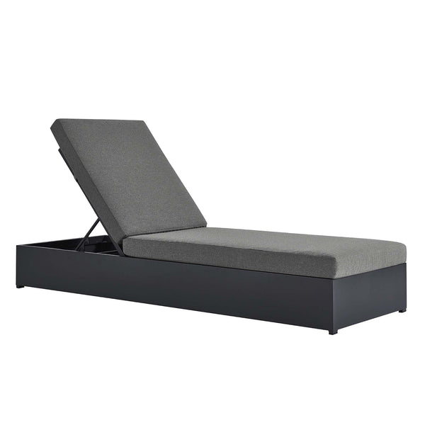 Tahoe Outdoor Patio Powder-Coated Aluminum Chaise Lounge Chair, Gray Charcoal