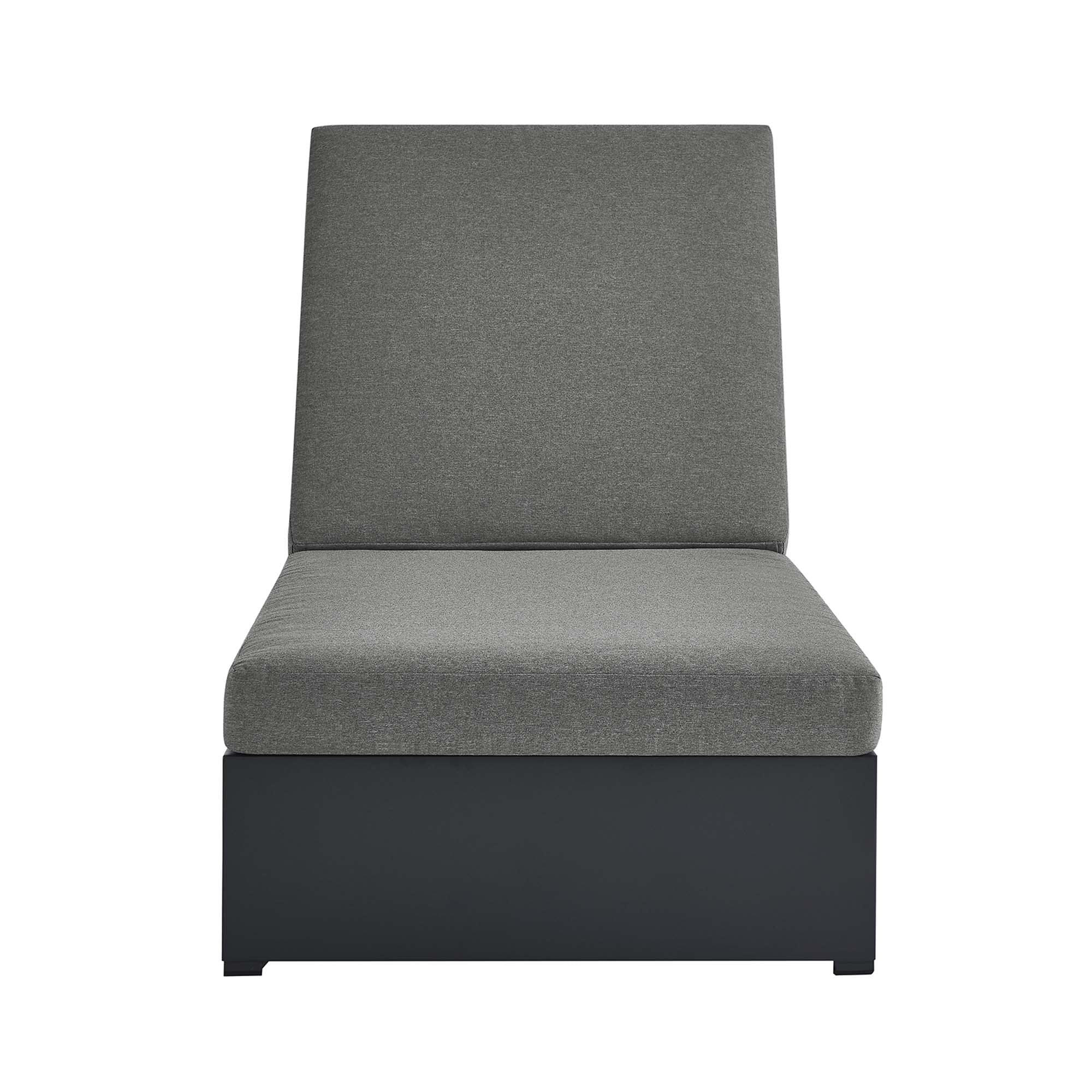 Tahoe Outdoor Patio Powder-Coated Aluminum Chaise Lounge Chair, Gray Charcoal