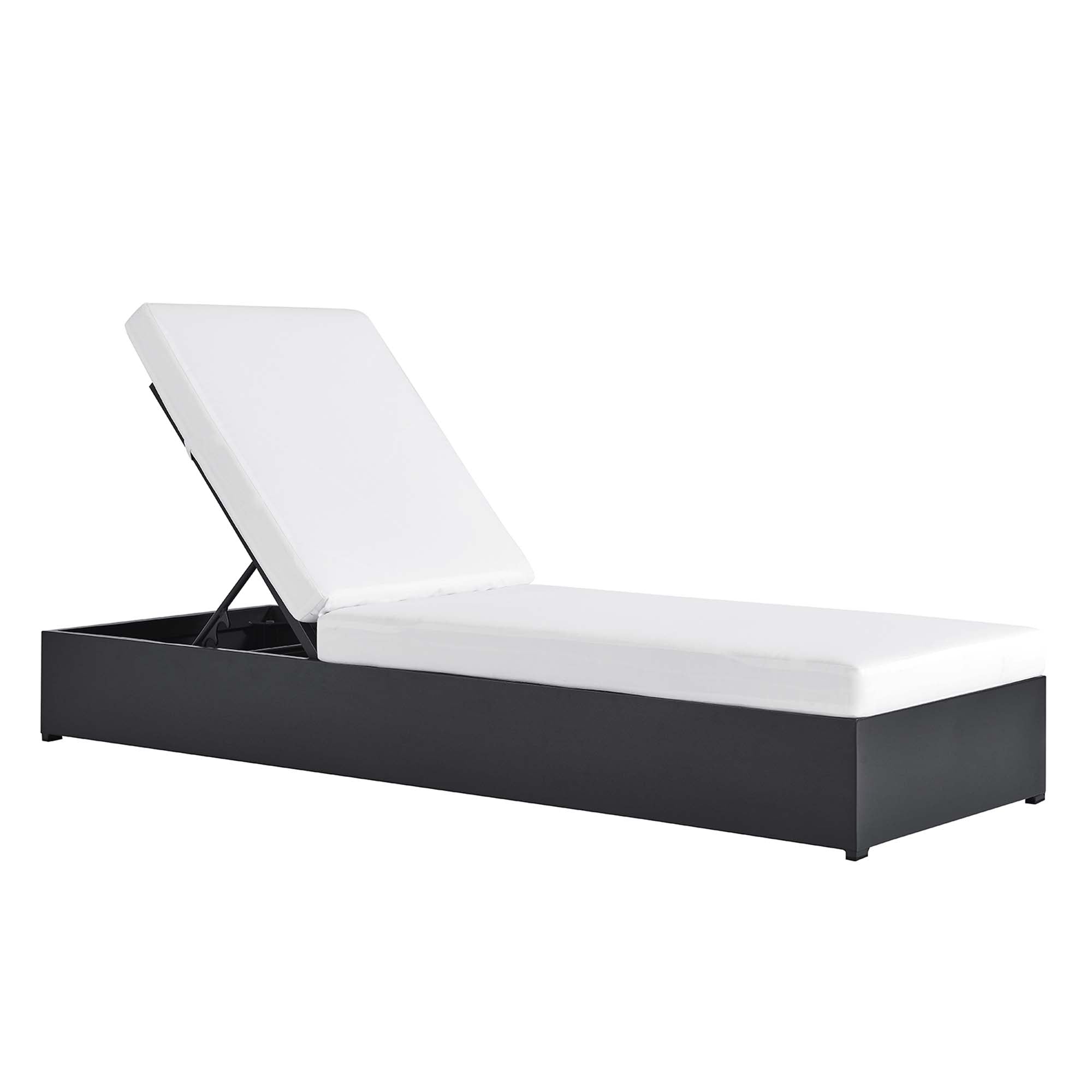 Tahoe Outdoor Patio Powder-Coated Aluminum Chaise Lounge Chair, Gray White