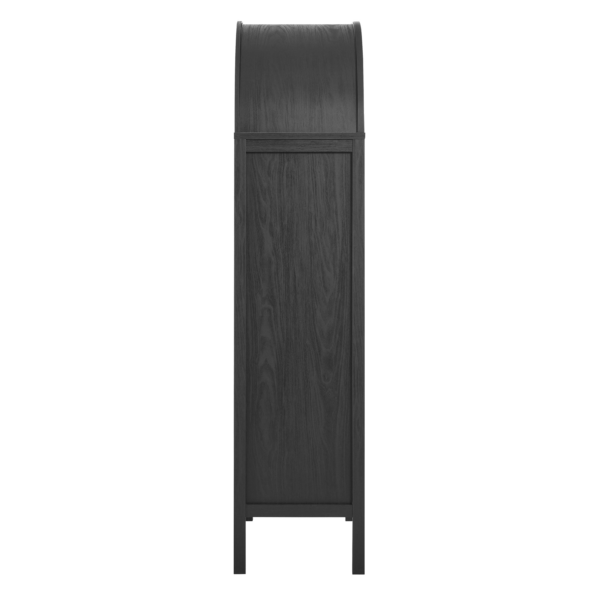 Tessa Tall Arched Storage Display Cabinet, Black