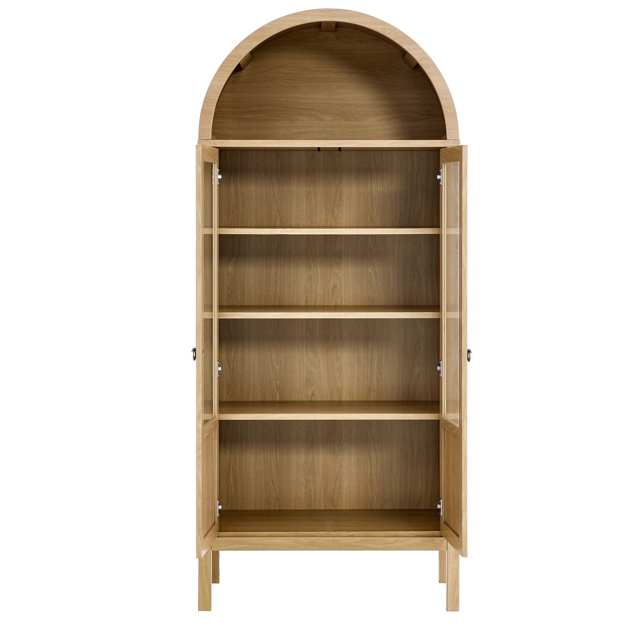 Tessa Tall Arched Storage Display Cabinet, Oak