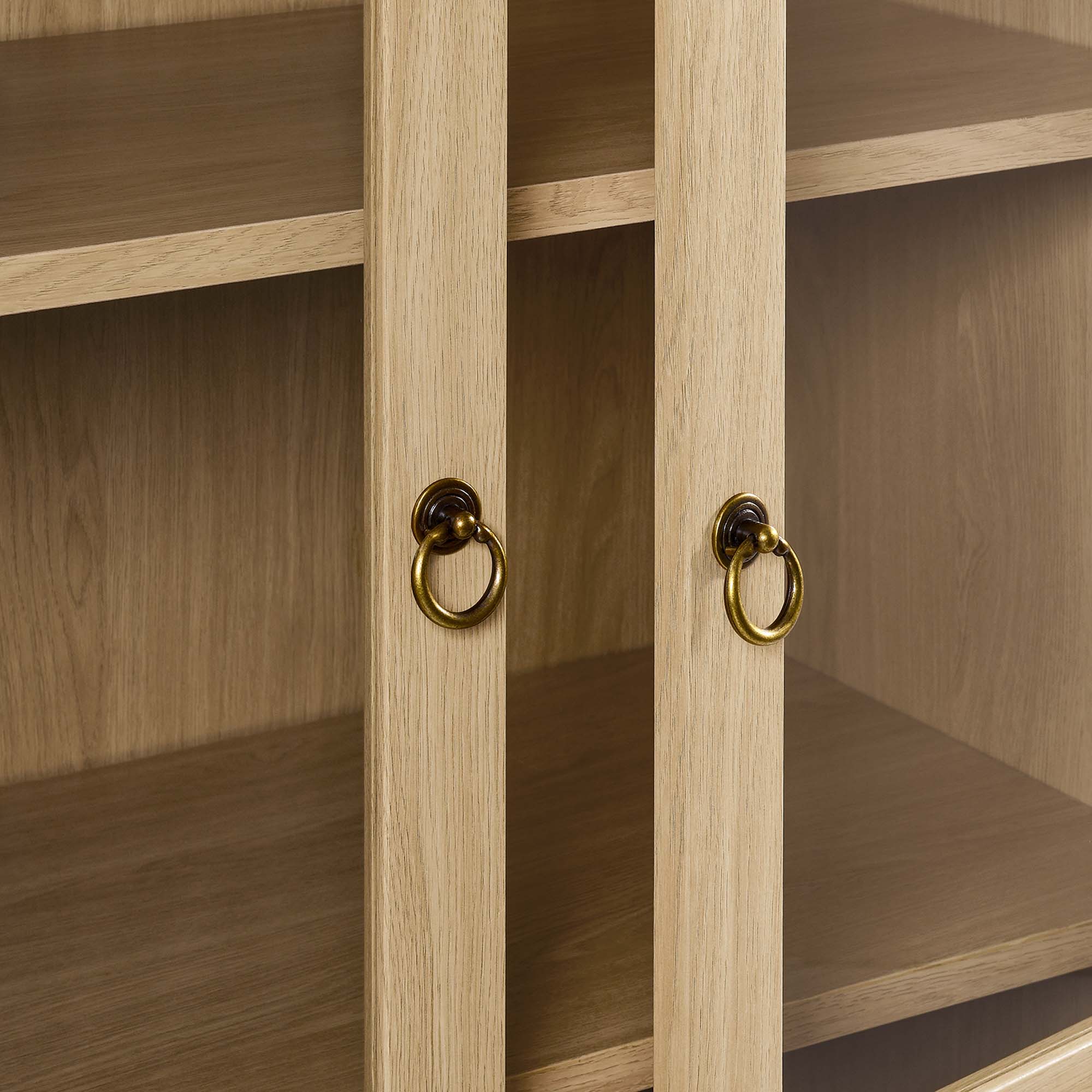 Tessa Tall Arched Storage Display Cabinet, Oak