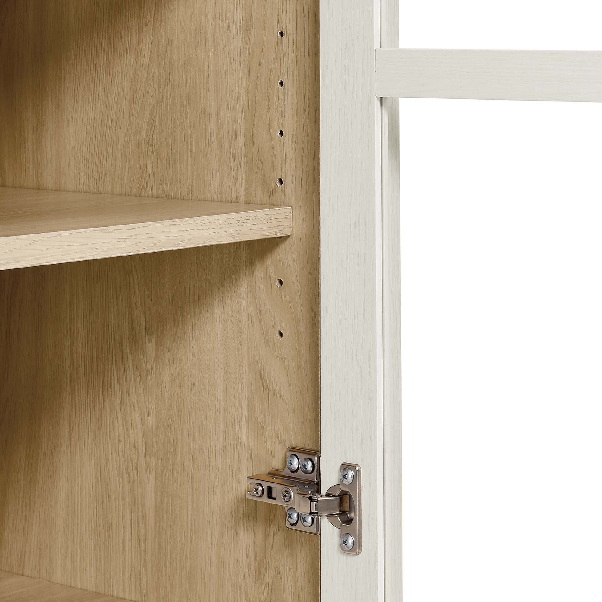 Nolan Tall Arched Storage Display Cabinet, White Oak