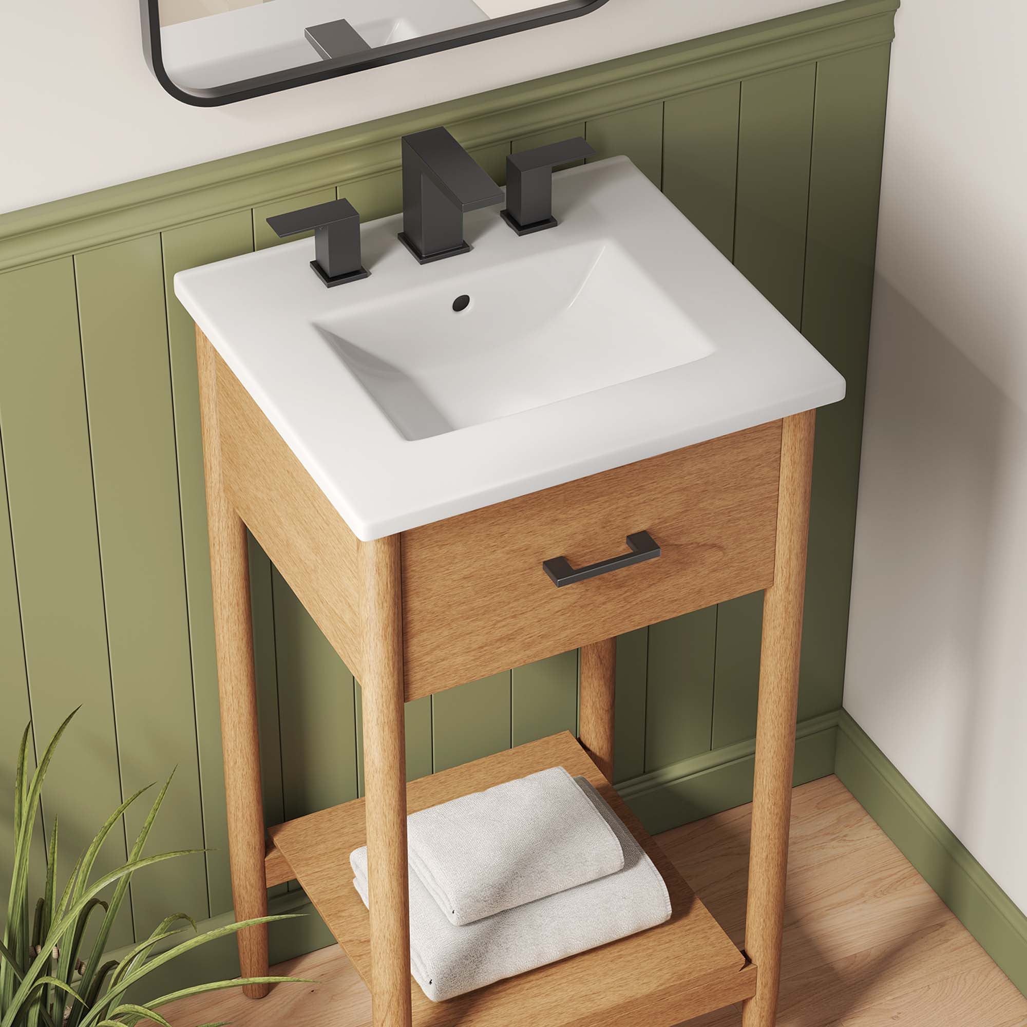 Zaire 18" Bathroom Vanity, Natural White