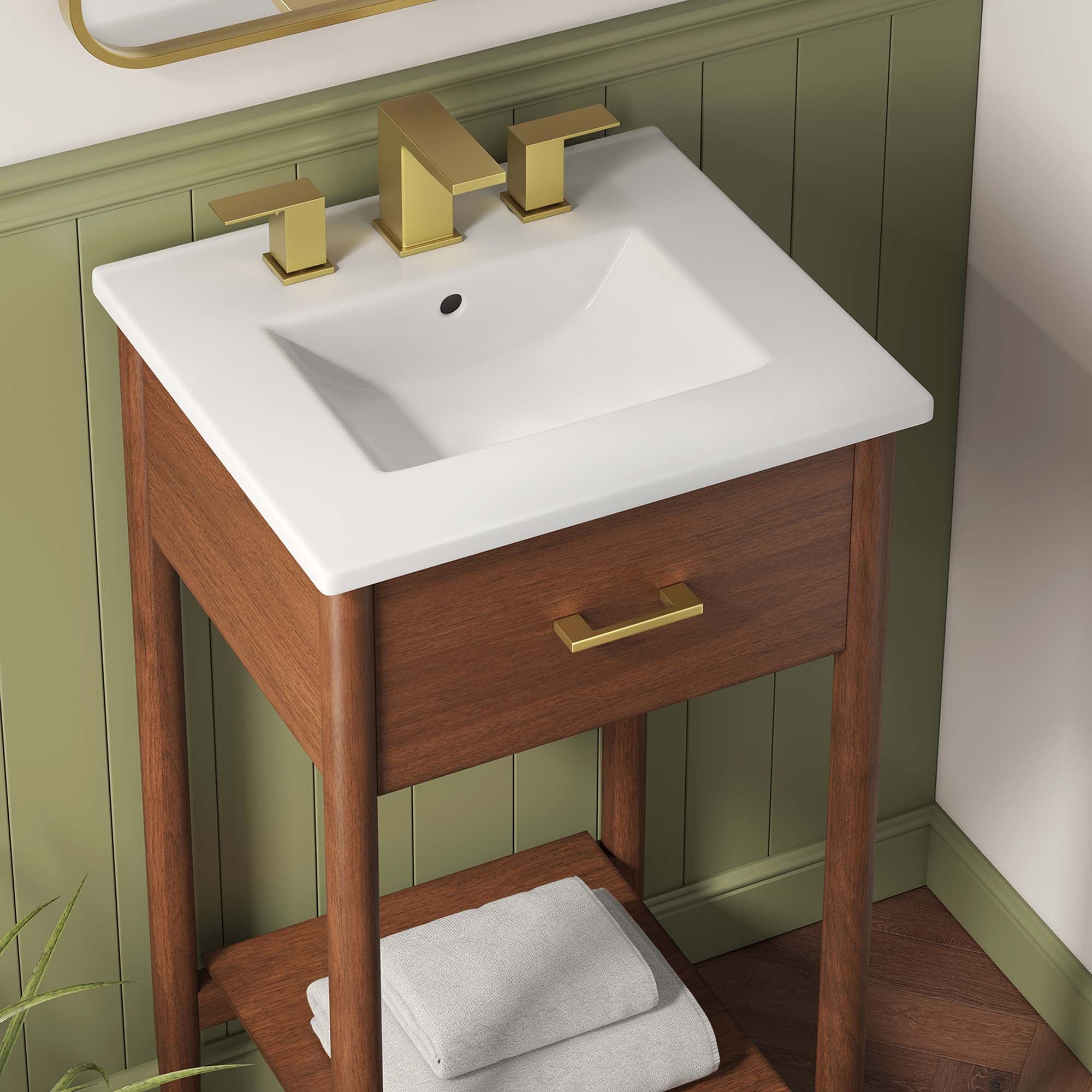 Zaire 18" Bathroom Vanity, Walnut White