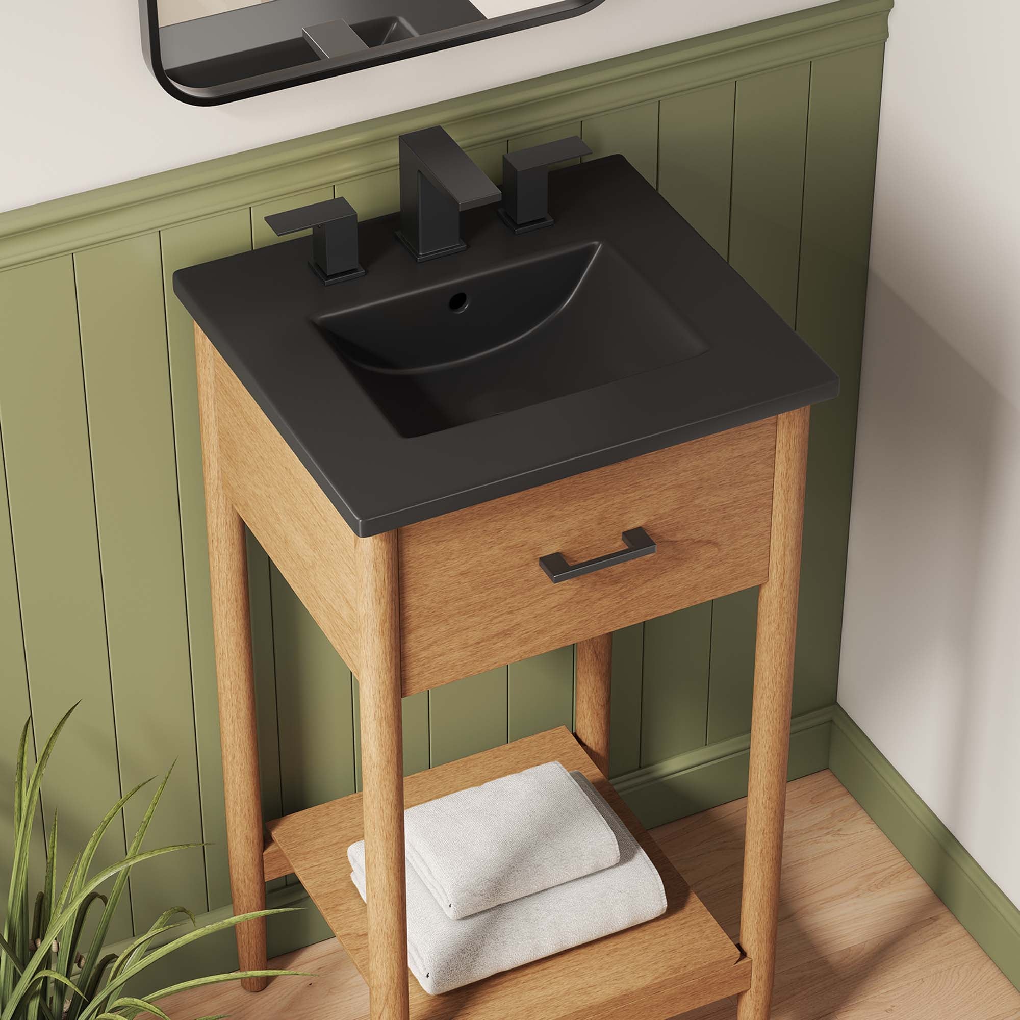 Zaire 18" Bathroom Vanity, Natural Black