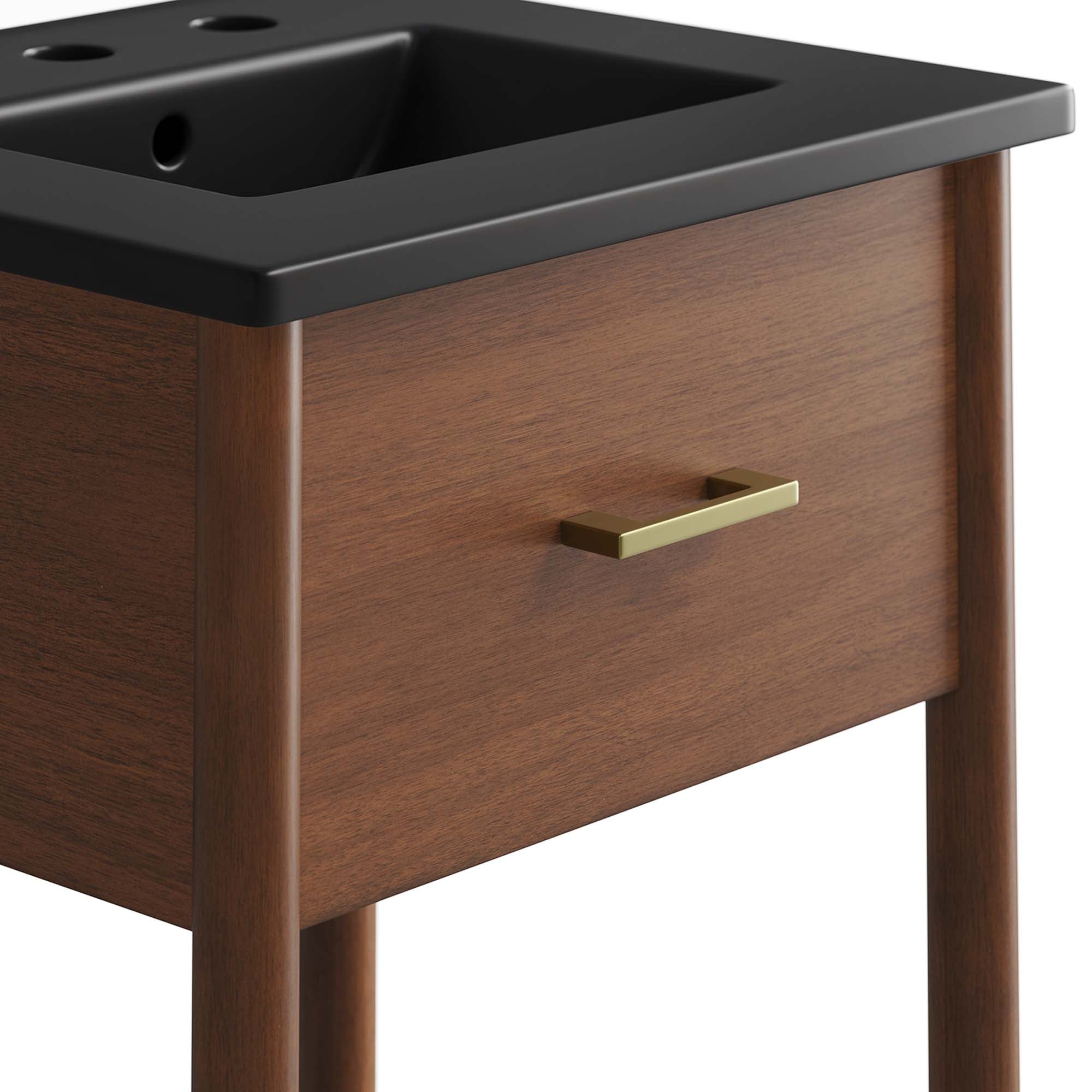 Zaire 18" Bathroom Vanity, Walnut Black