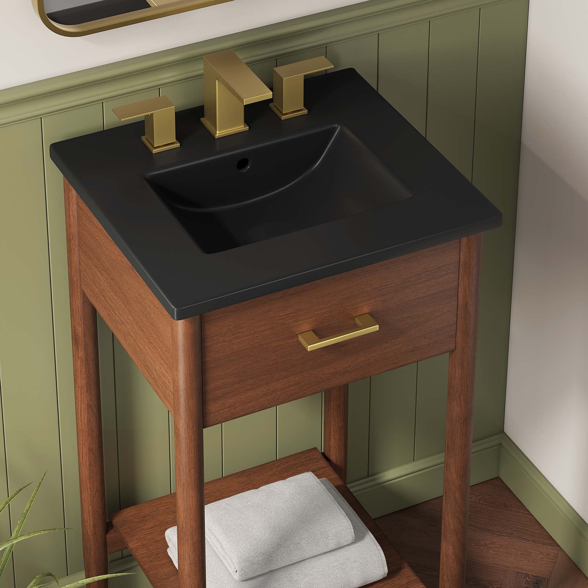 Zaire 18" Bathroom Vanity, Walnut Black