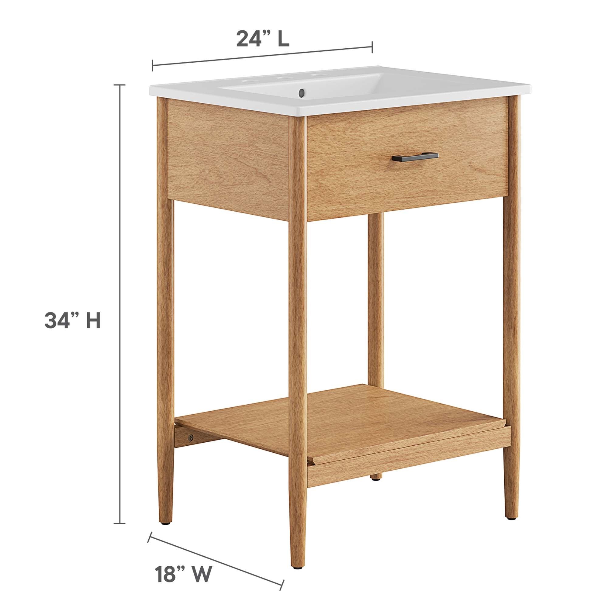 Zaire 24" Bathroom Vanity, Natural White