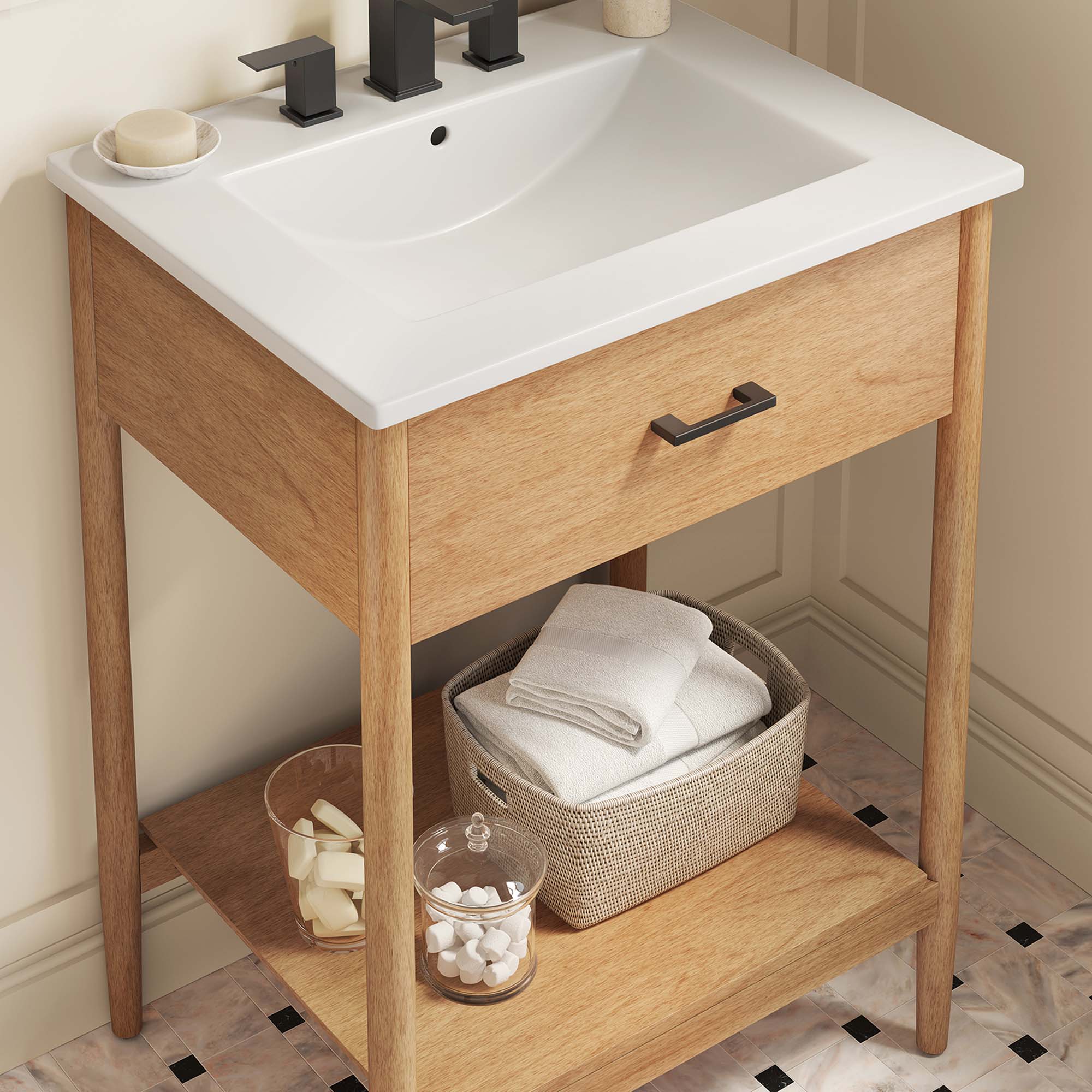 Zaire 24" Bathroom Vanity, Natural White