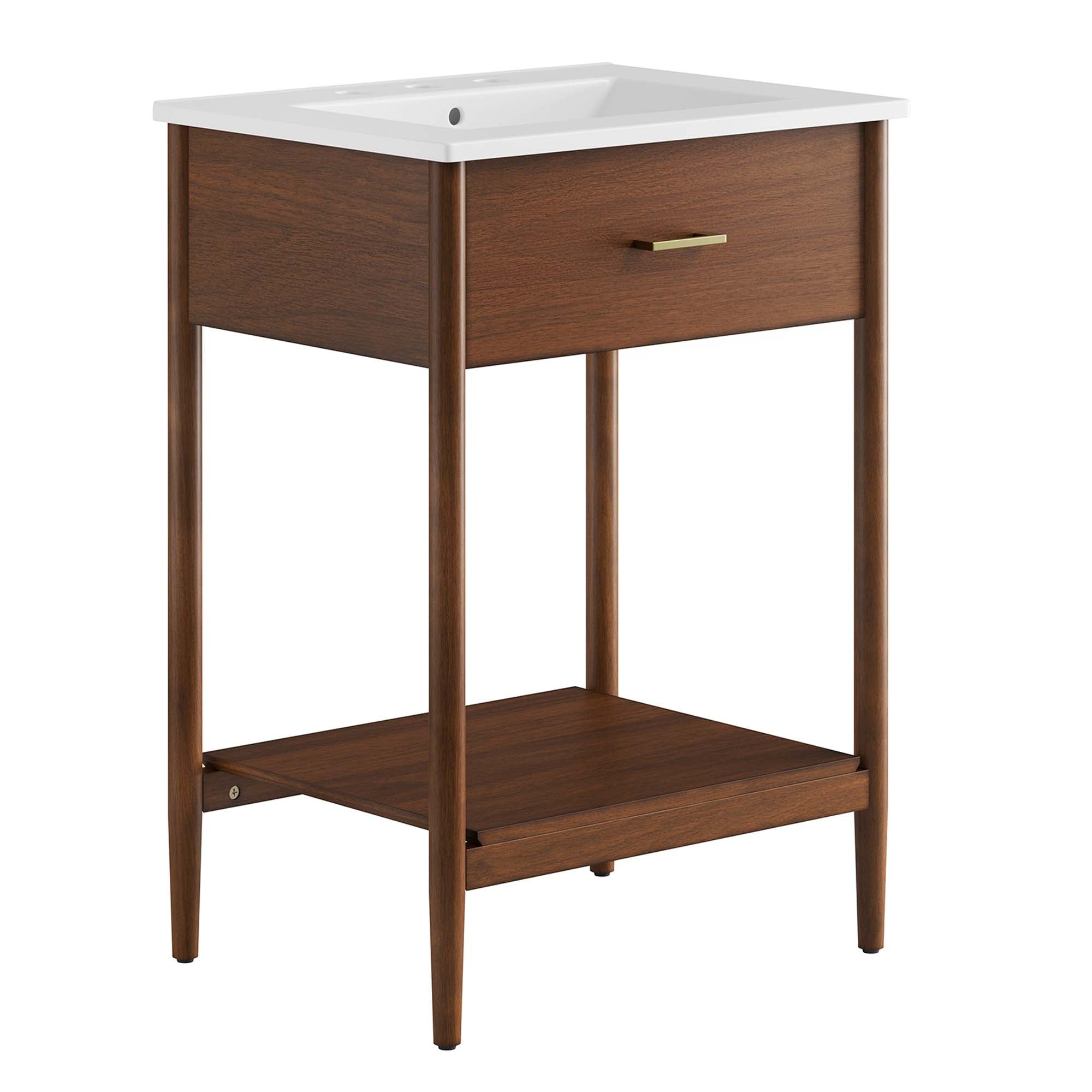 Zaire 24" Bathroom Vanity, Walnut White