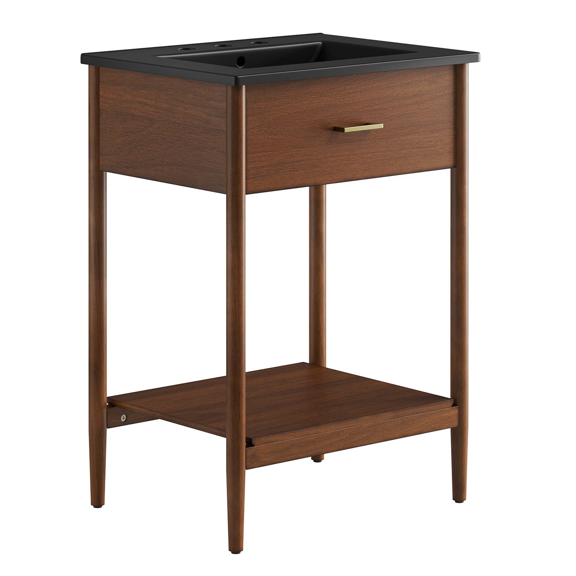 Zaire 24" Bathroom Vanity, Walnut Black