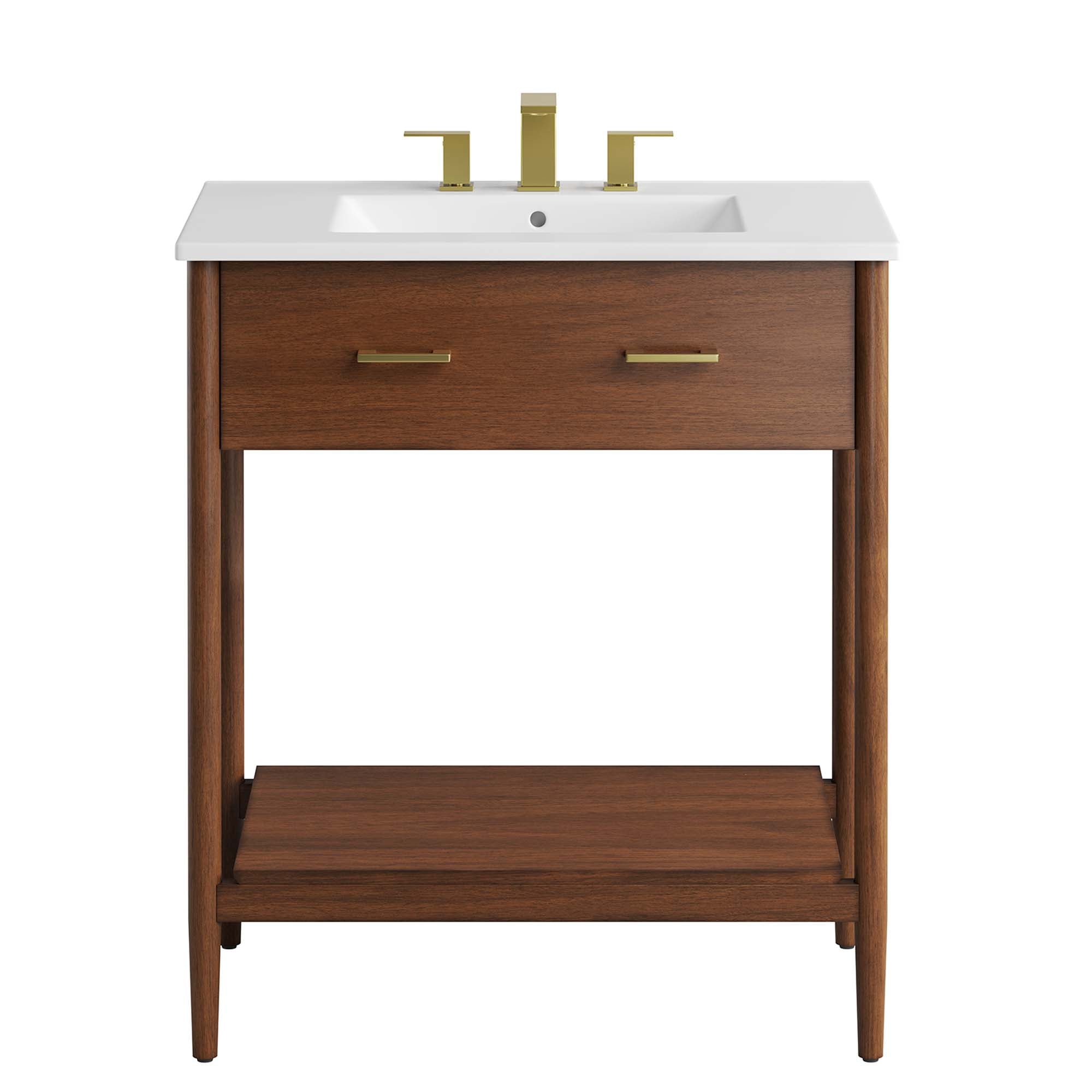 Zaire 30" Bathroom Vanity, Walnut White
