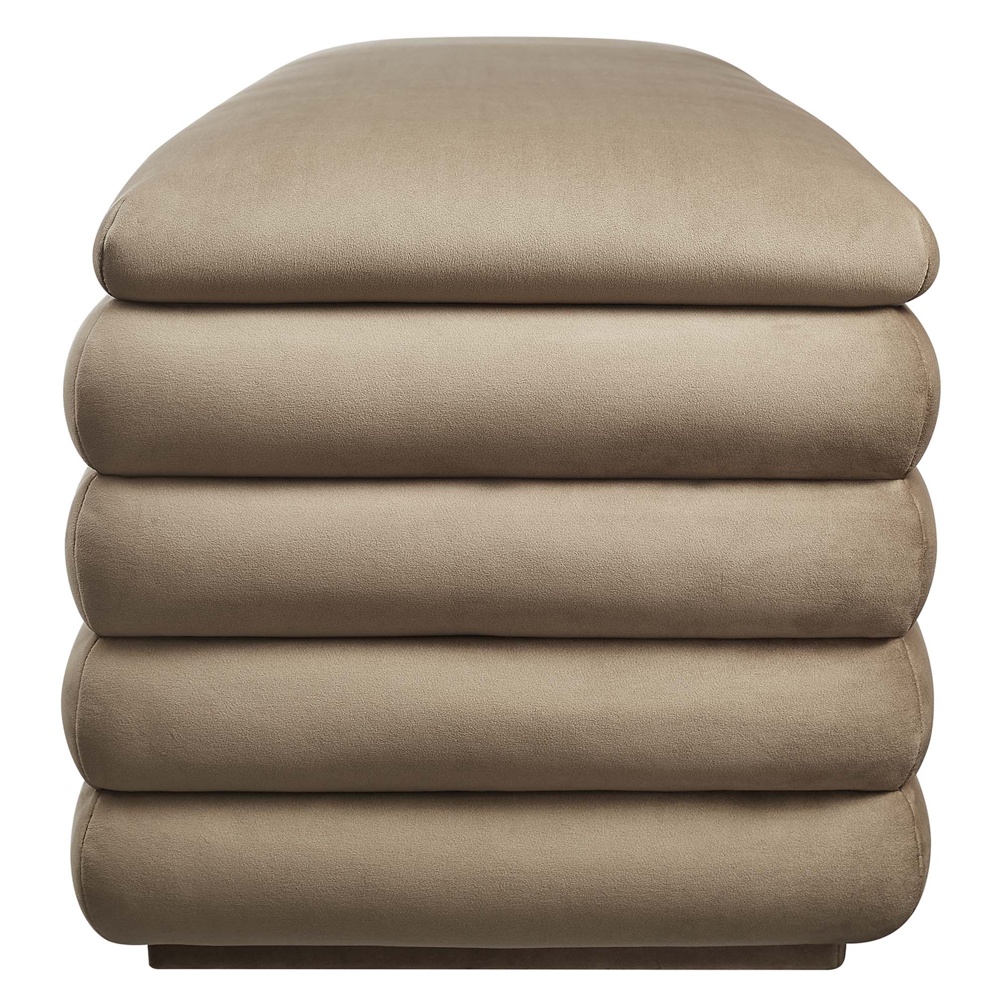 Mezzo Upholstered Performance Velvet Storage Bench, Taupe