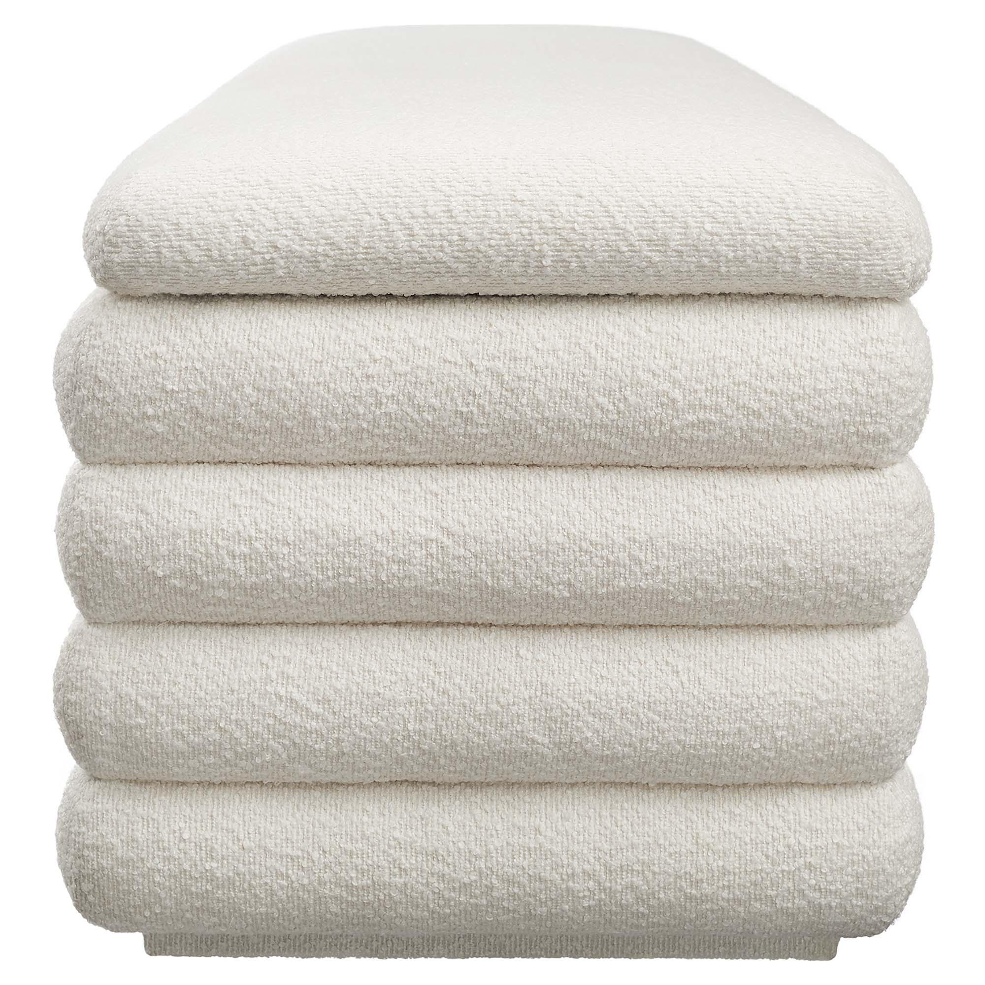 Mezzo Boucle Upholstered Storage Bench, Cloud
