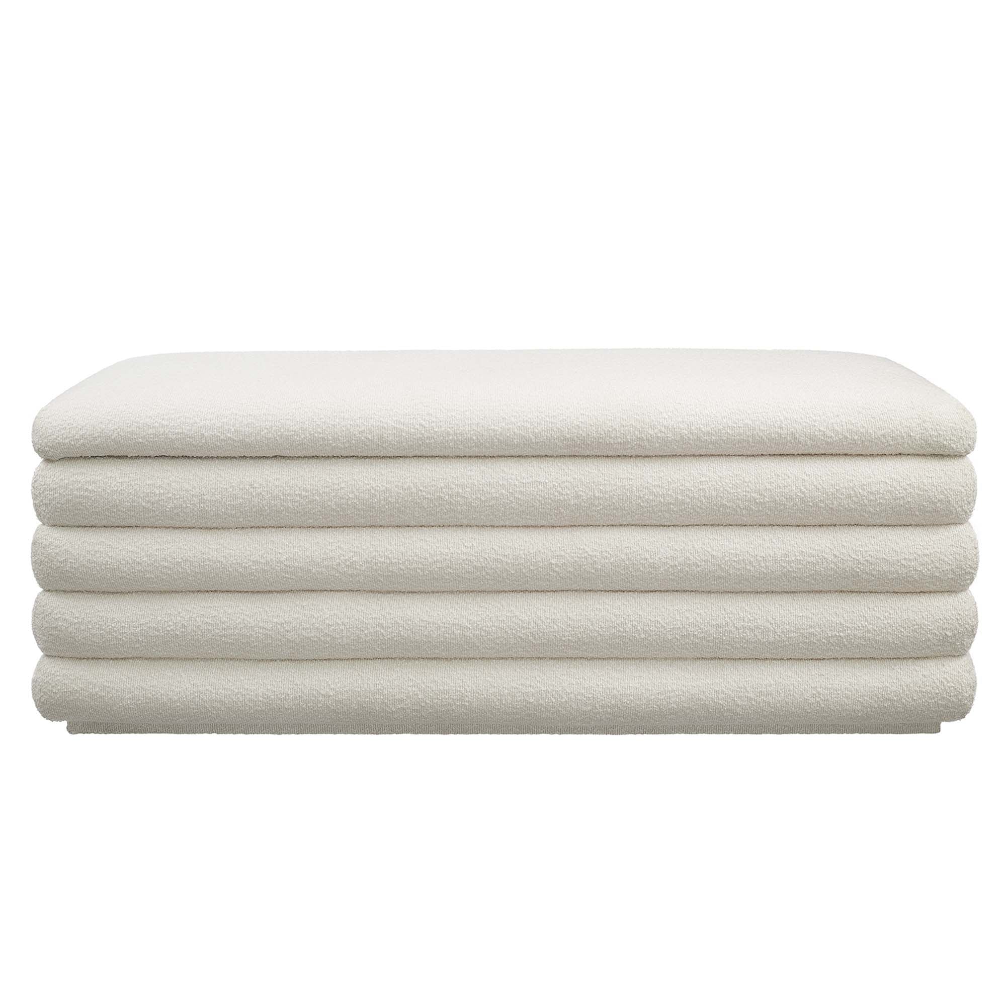 Mezzo Boucle Upholstered Storage Bench, Cloud