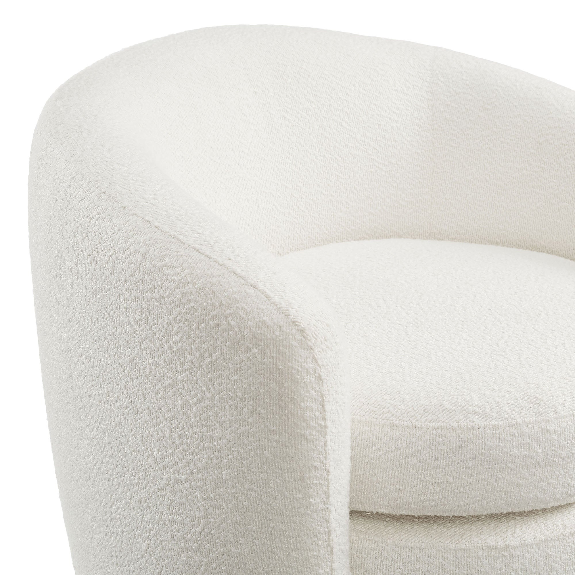 Affinity Upholstered Boucle Fabric Curved Back Armchair, Cloud