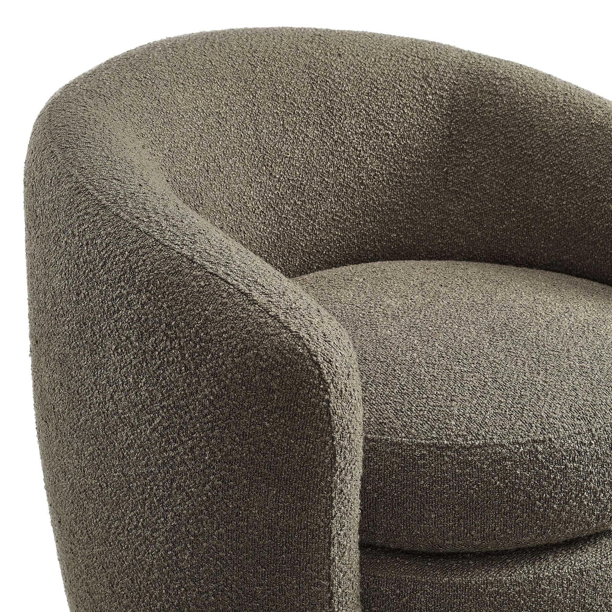 Affinity Upholstered Boucle Fabric Curved Back Armchair, Pebble
