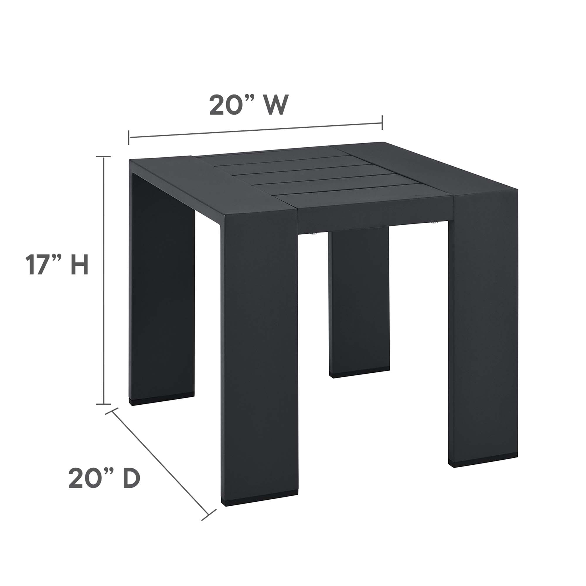 Tahoe 3-Piece Outdoor Patio Powder-Coated Aluminum Chaise Lounge Set, Gray Gray