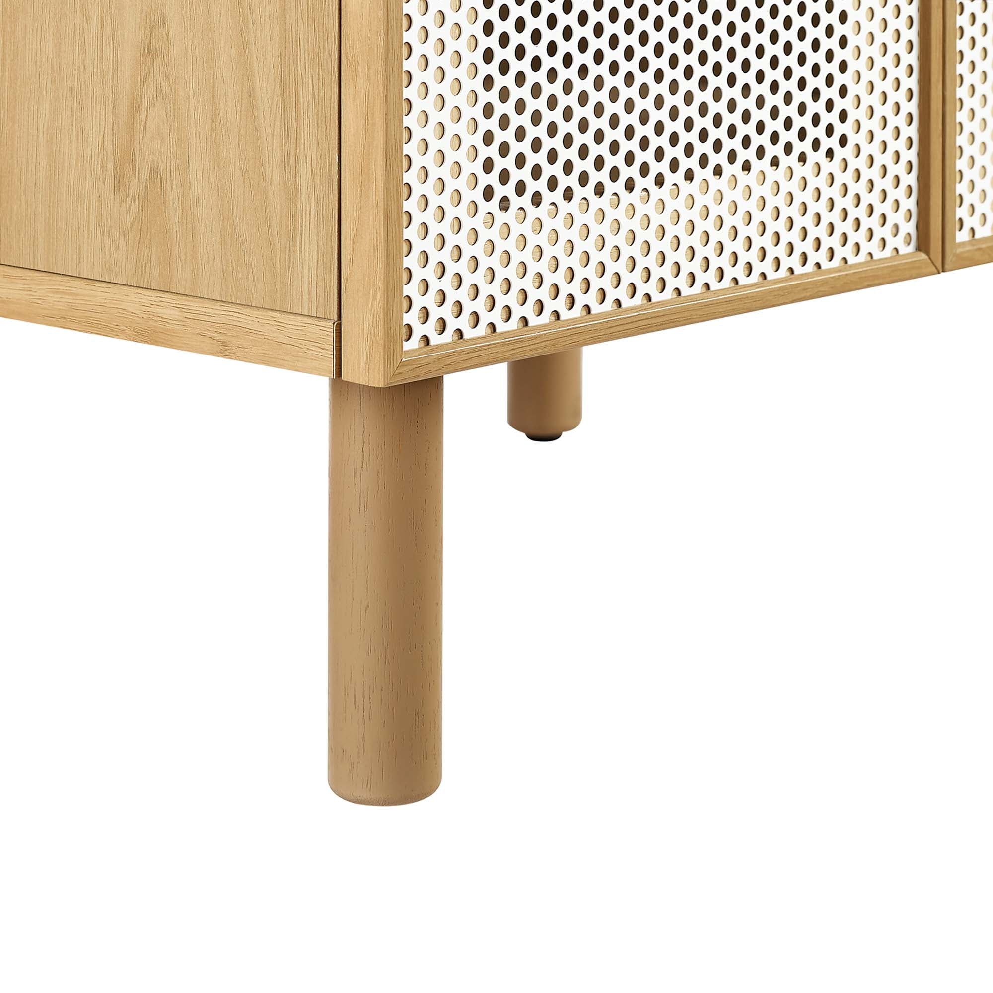 Calla 24" Perforated Metal Bathroom Vanity, White Oak