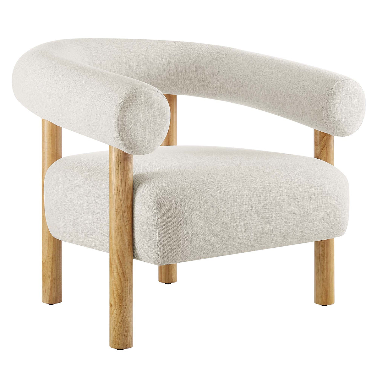 Sable Upholstered Fabric Armchair, Ivory Natural