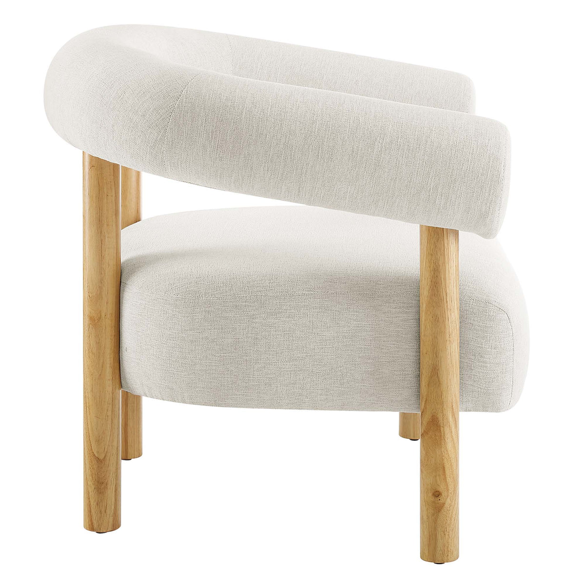 Sable Upholstered Fabric Armchair, Ivory Natural
