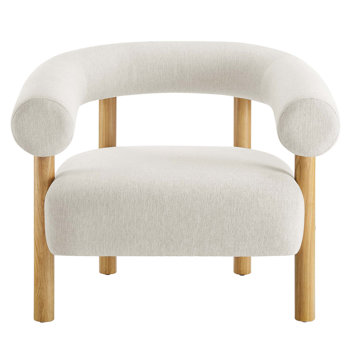 Sable Upholstered Fabric Armchair, Ivory Natural