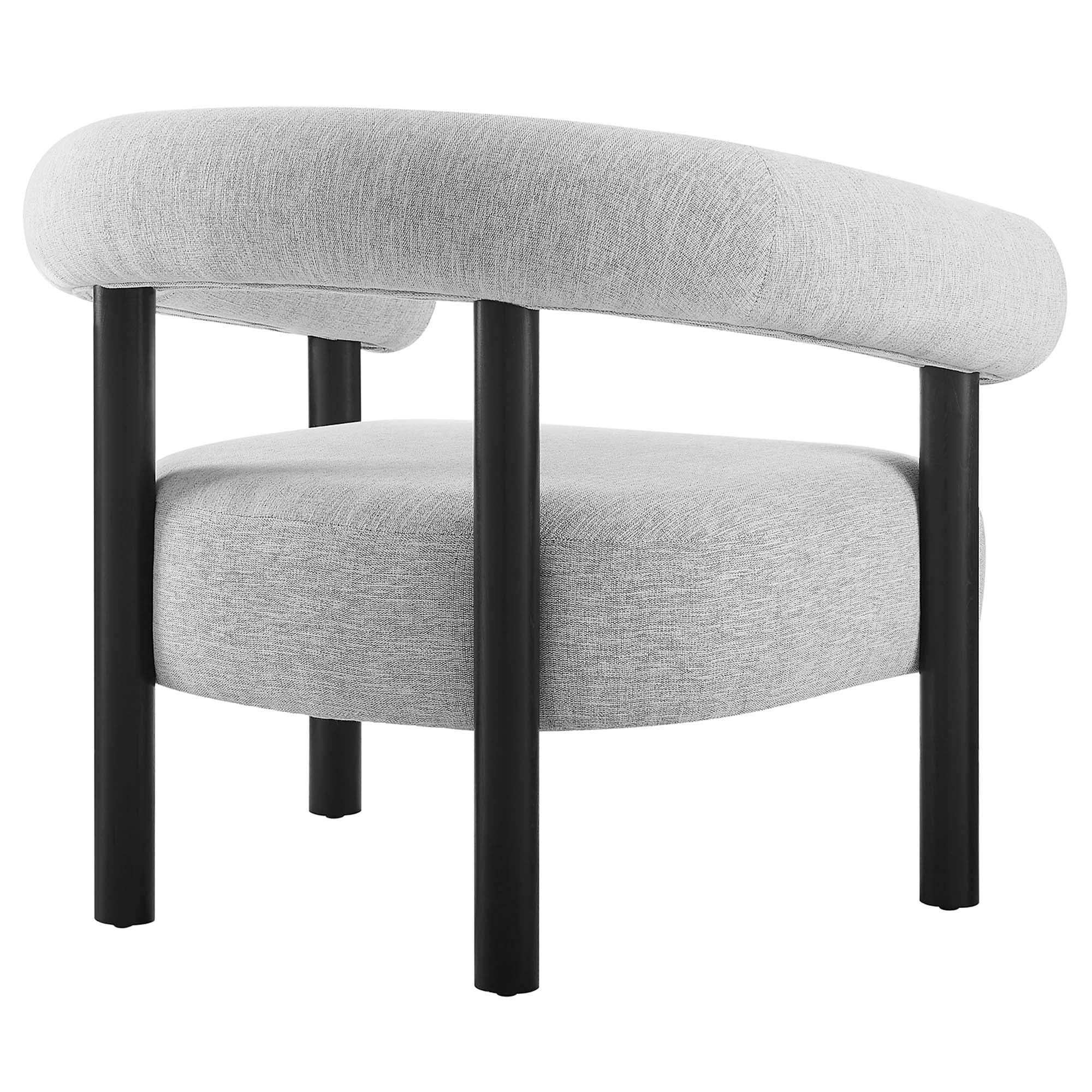 Sable Upholstered Fabric Armchair, Light Gray Black