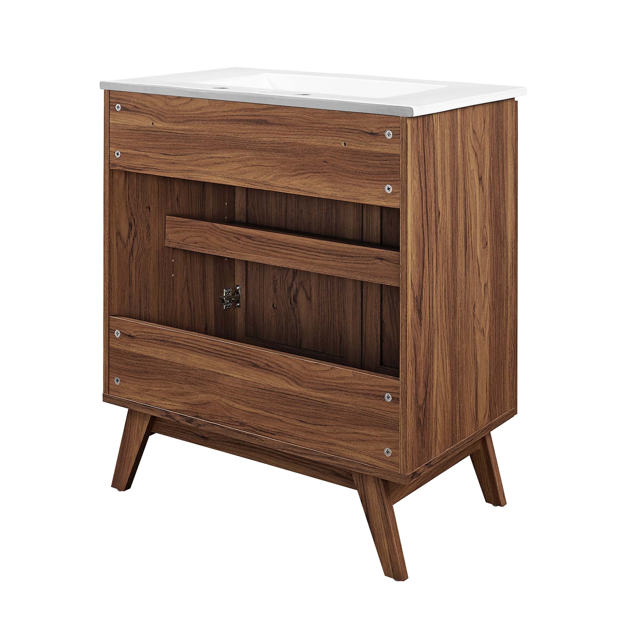 Soma 30" Bathroom Vanity, Walnut White